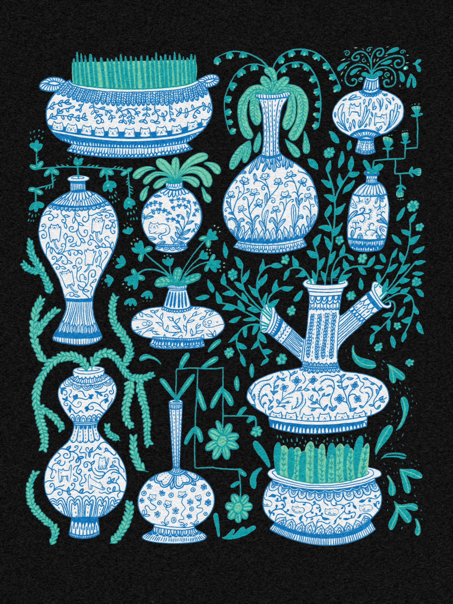 Cat Vases