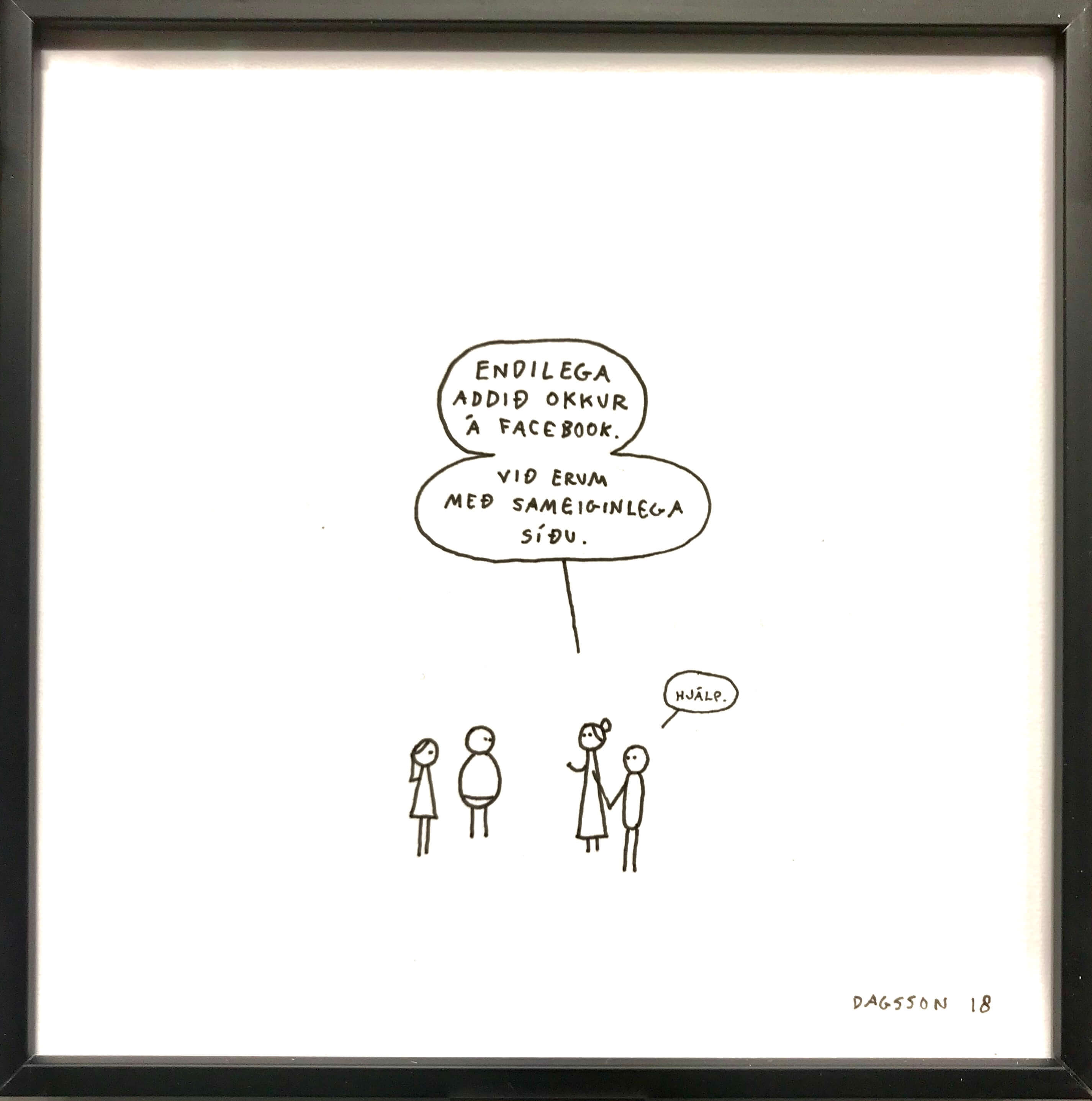 Addið okkur á Facebook – 15,5x15,5cm Pen on paper