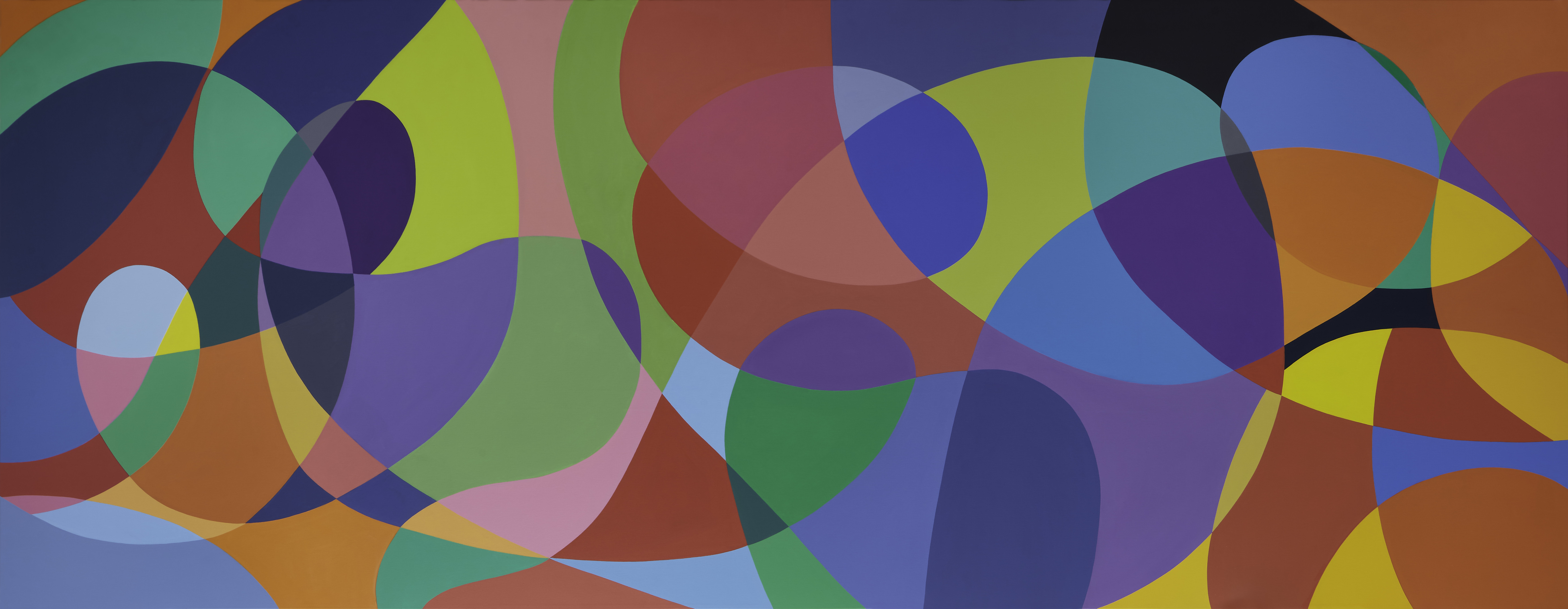 Untitled, 2018. Acrylic on canvas, 180 x 420 cm.