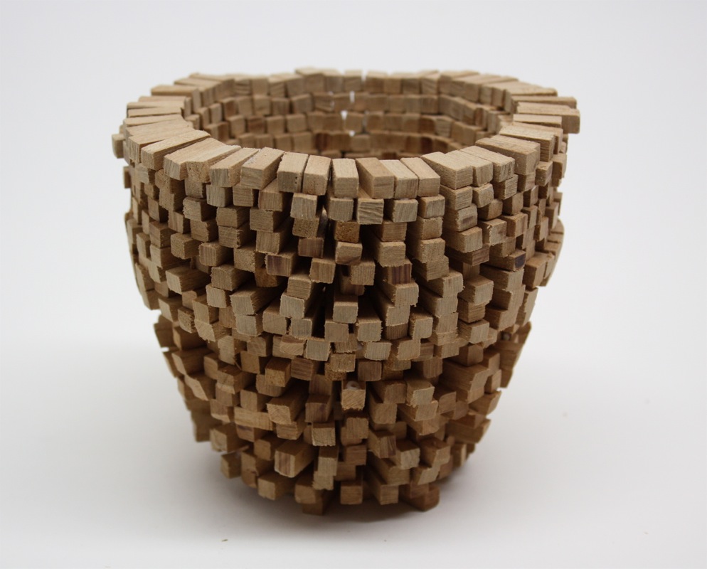 Cone Vase 1, 2013, oak blocks, 4.5" x 5.5" x 5.5