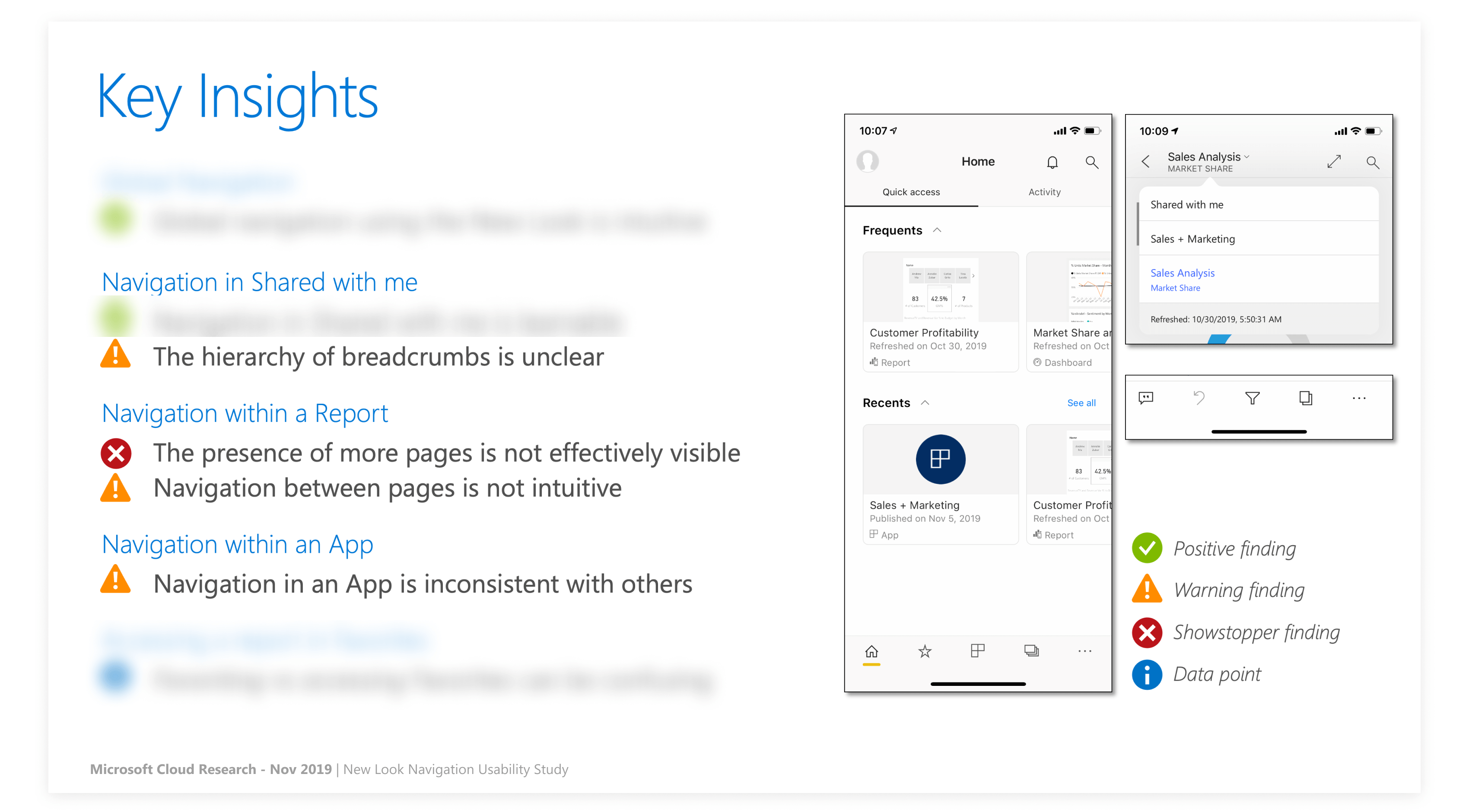 "Navigation Usability Study", Nov 2019, Summary results.