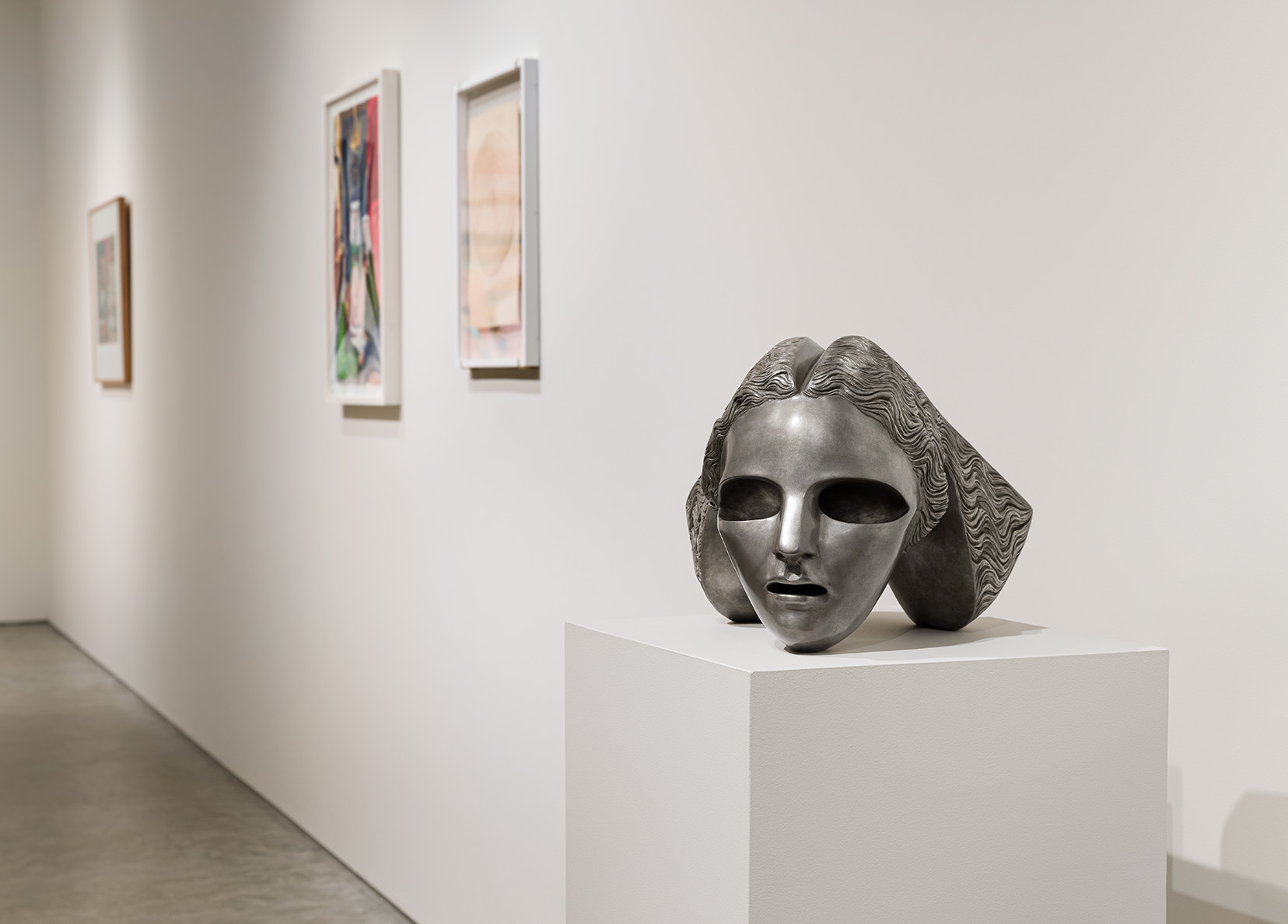 (Front) Sarah Peters, Charioteer 2, 2022. Bronze with silver nitrate patina, 11 x 14 x 15 inches. Photo by Etienne Frossard.