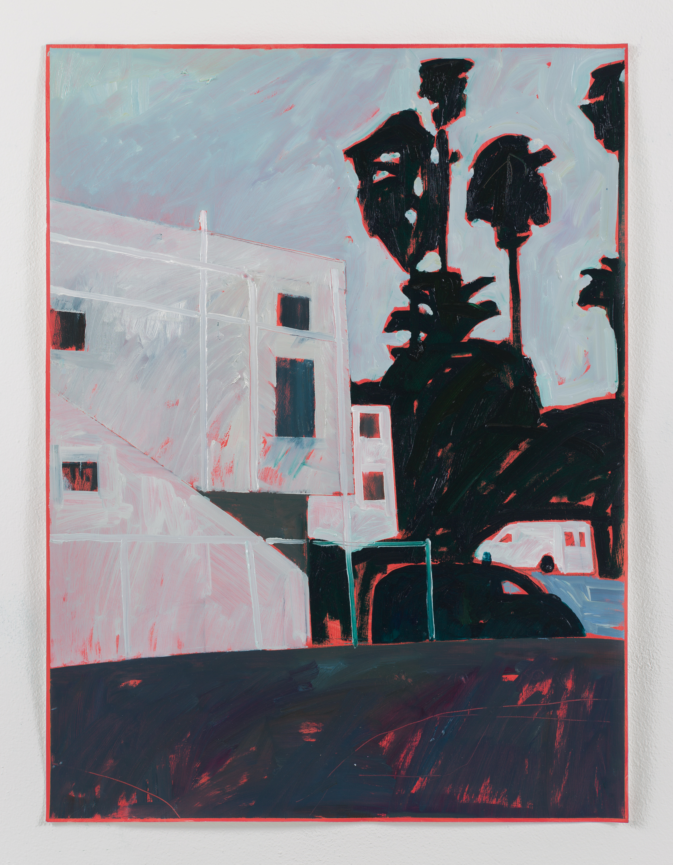 "Parking Lot" oil on paper, 24 x 18 in., 2020