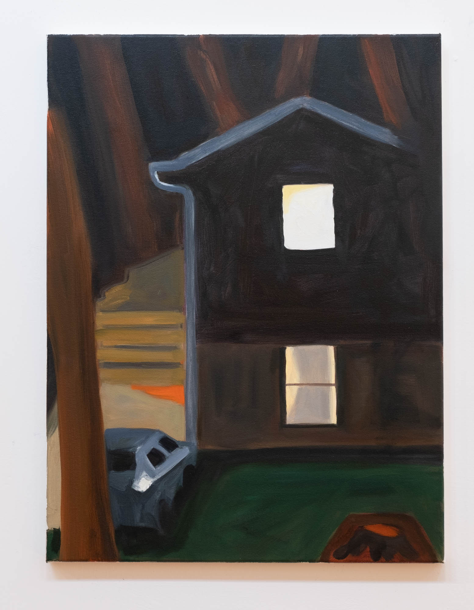 Home at night, oil on canvas, 24 x 18 inches, 2020