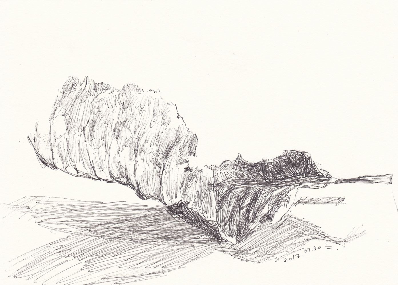 우리에게 떨어진 낙엽, 2017, pen on paper, 14.8*21(cm)