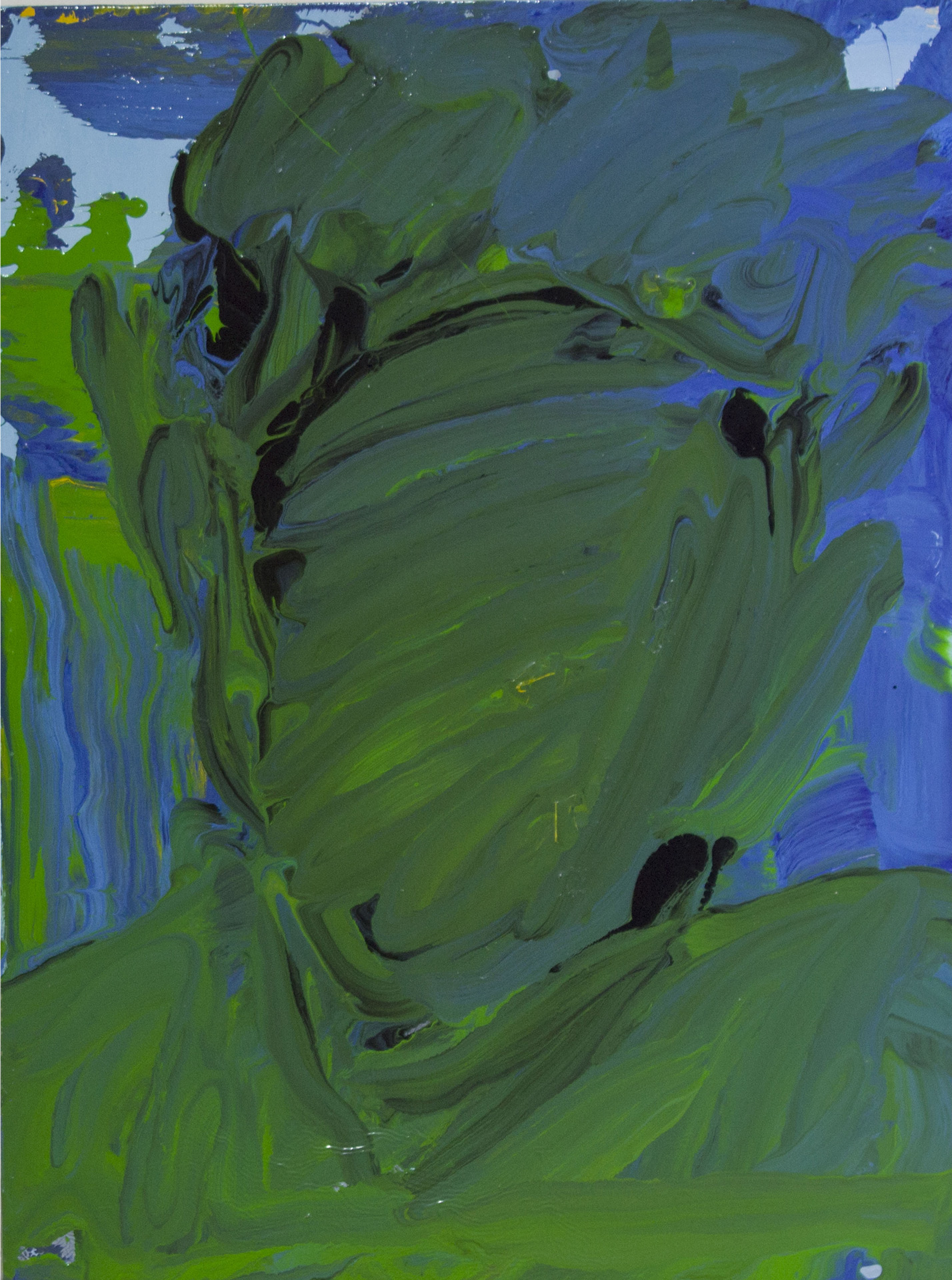 Haji I, 2018, enamel paint on canvas, 46 x 61 cm