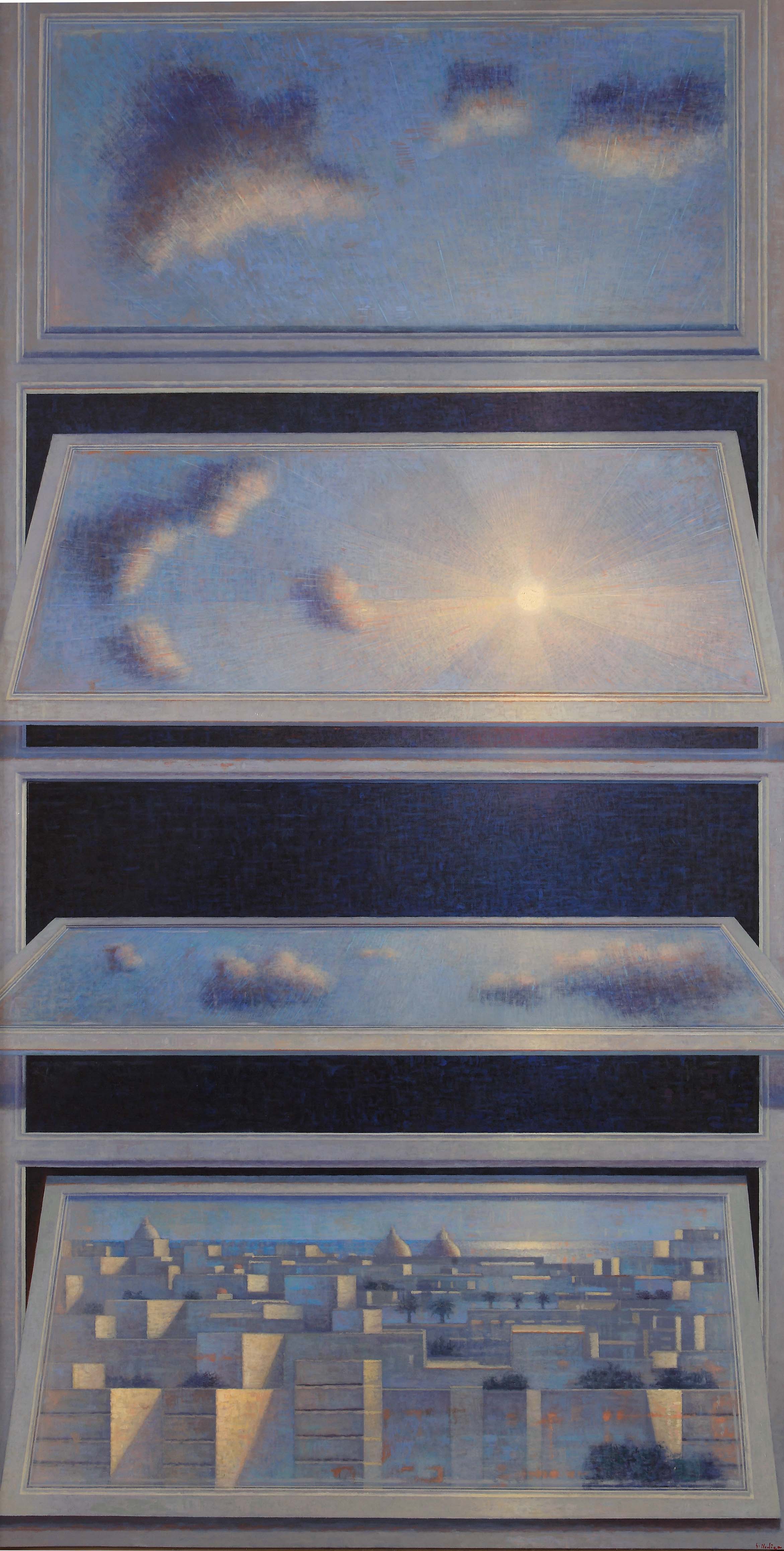 Fiat lux, 2006, olio su tela, 240 x 120 cm