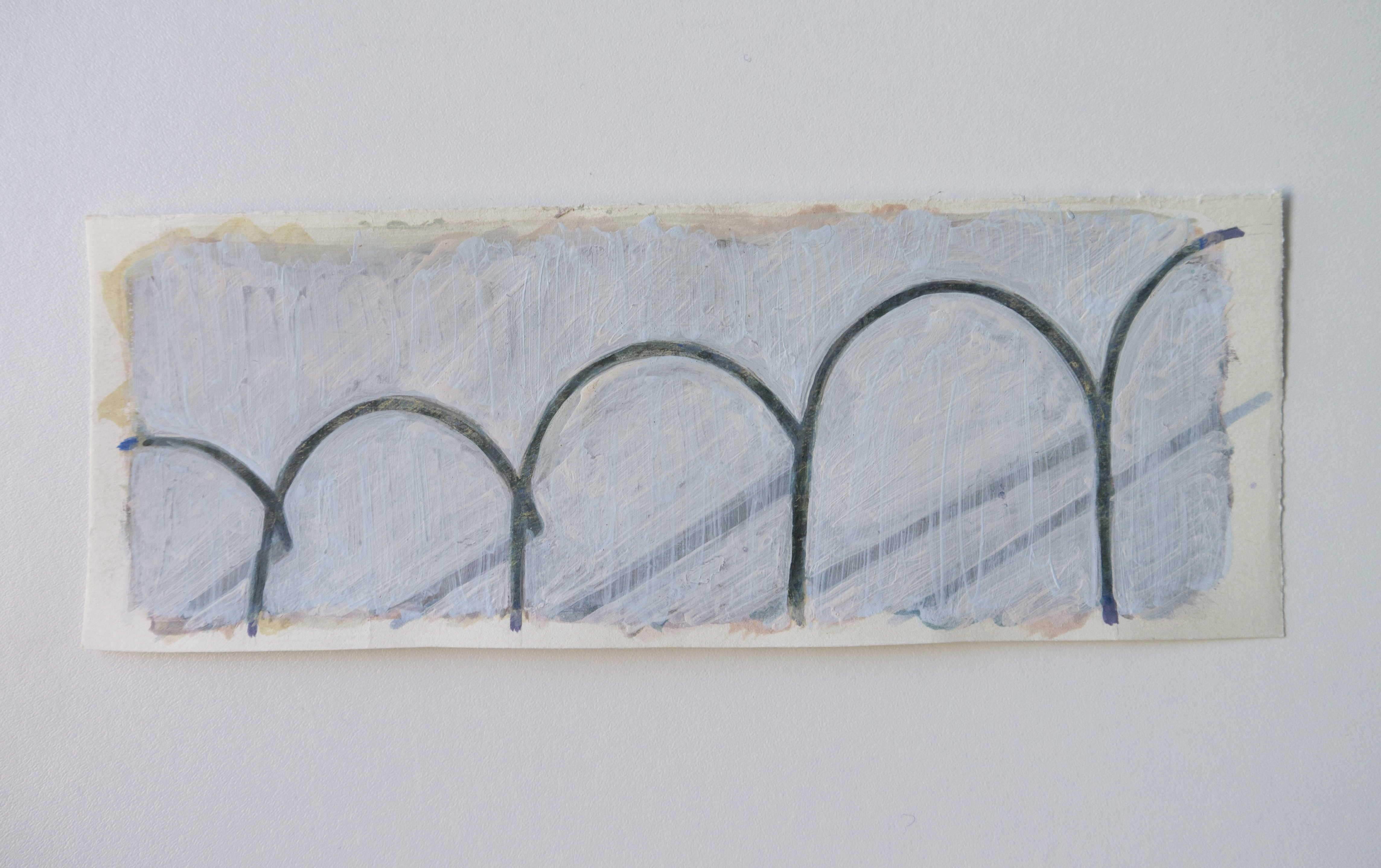 Untitled (M), 2020, acrylic on paper, 7.3x19.6cm