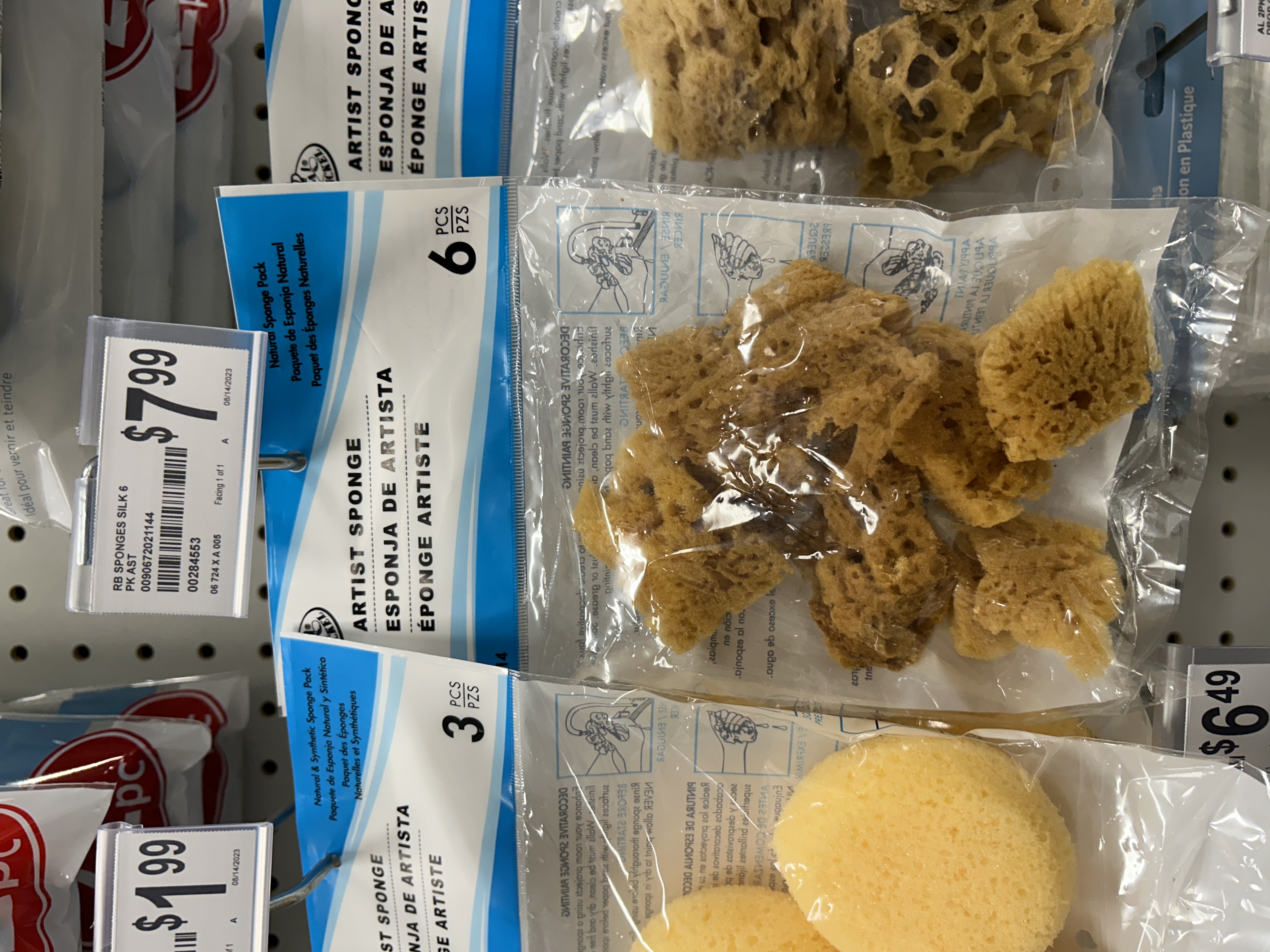 These sponges are typically used to create texture with paint, but they got me thinking about how they can be used in a mechanical sculpture / tool to create bounce.