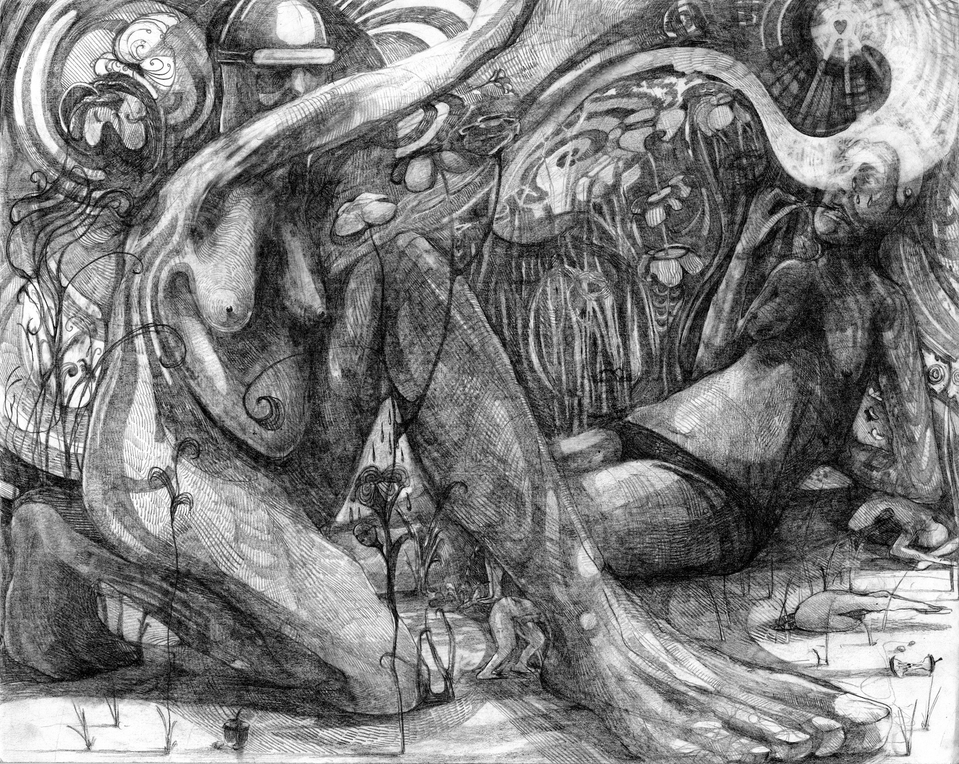 Vortex of Love, 2020, graphite on paper, 15 in x 17 in