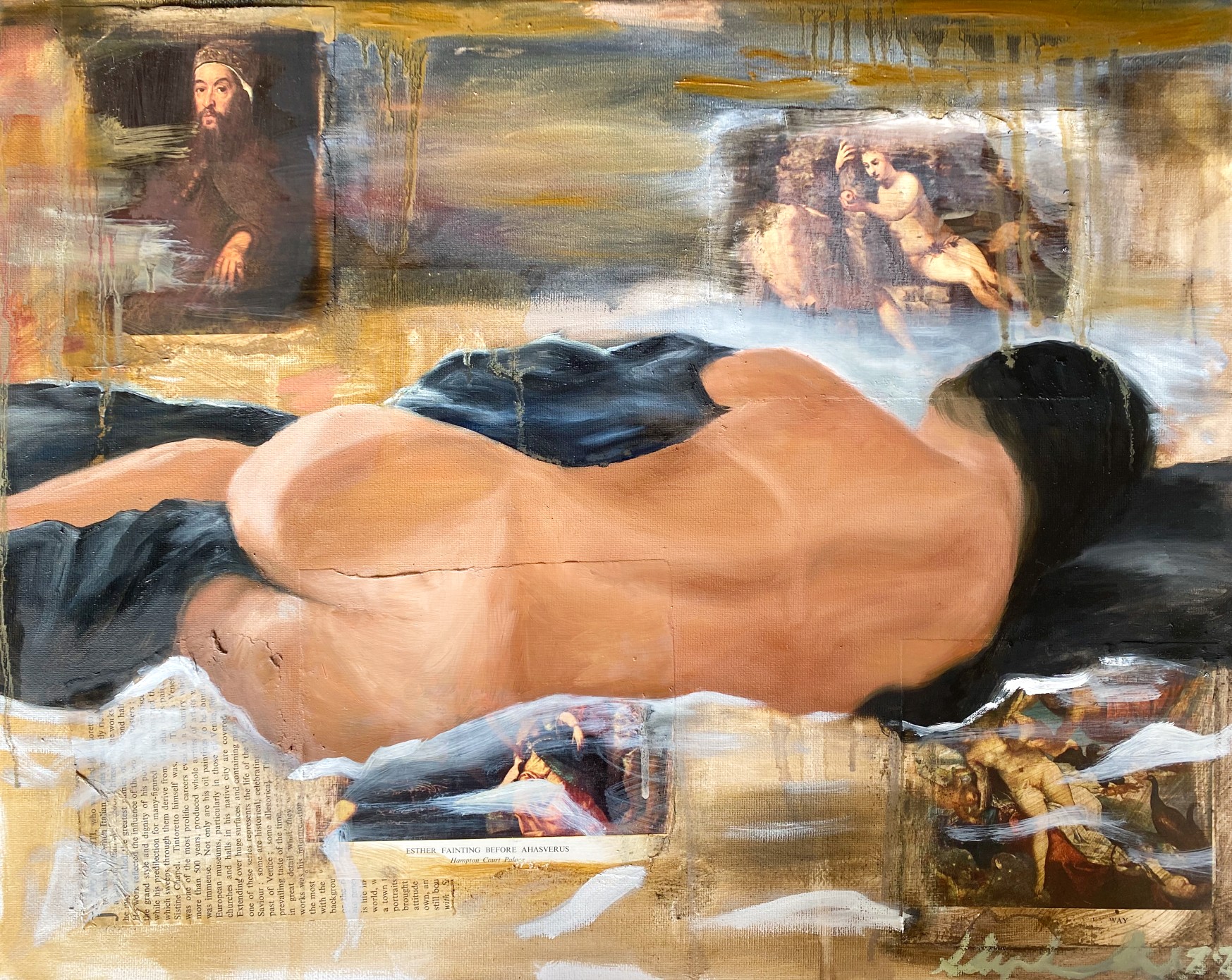 Tintoretto & I, 2021, mixed media on canvas, 40 x 50 cm