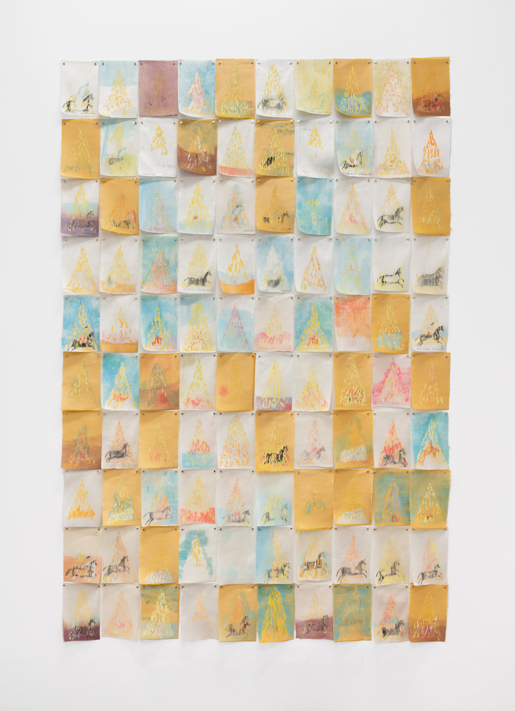 A Hundred Times, Why? 163 x 239 cm, Gouache and ink on silk, 2020