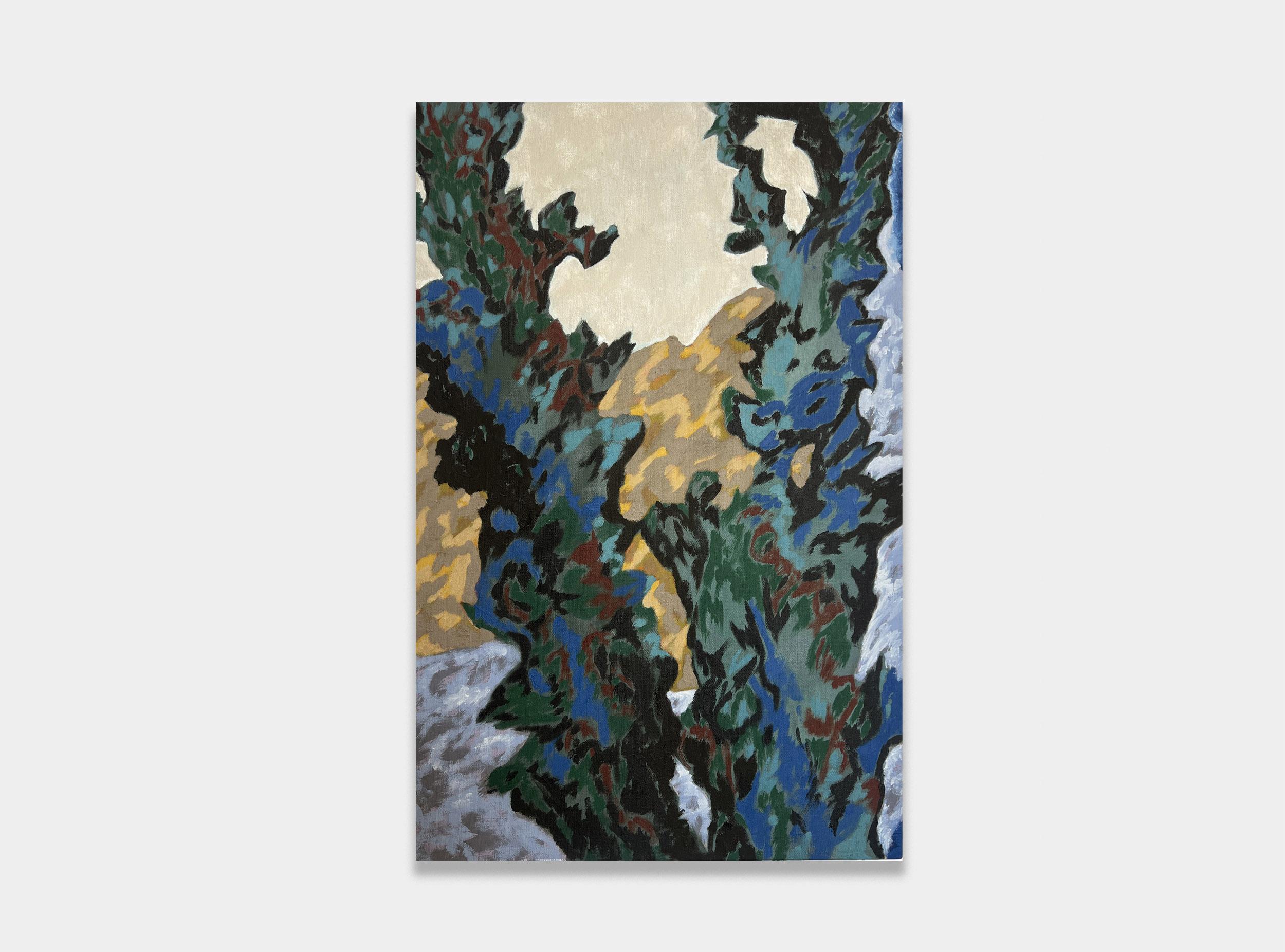 Cereus Repandus, 2024, oil and charcoal on linen, 26 x 17 inches