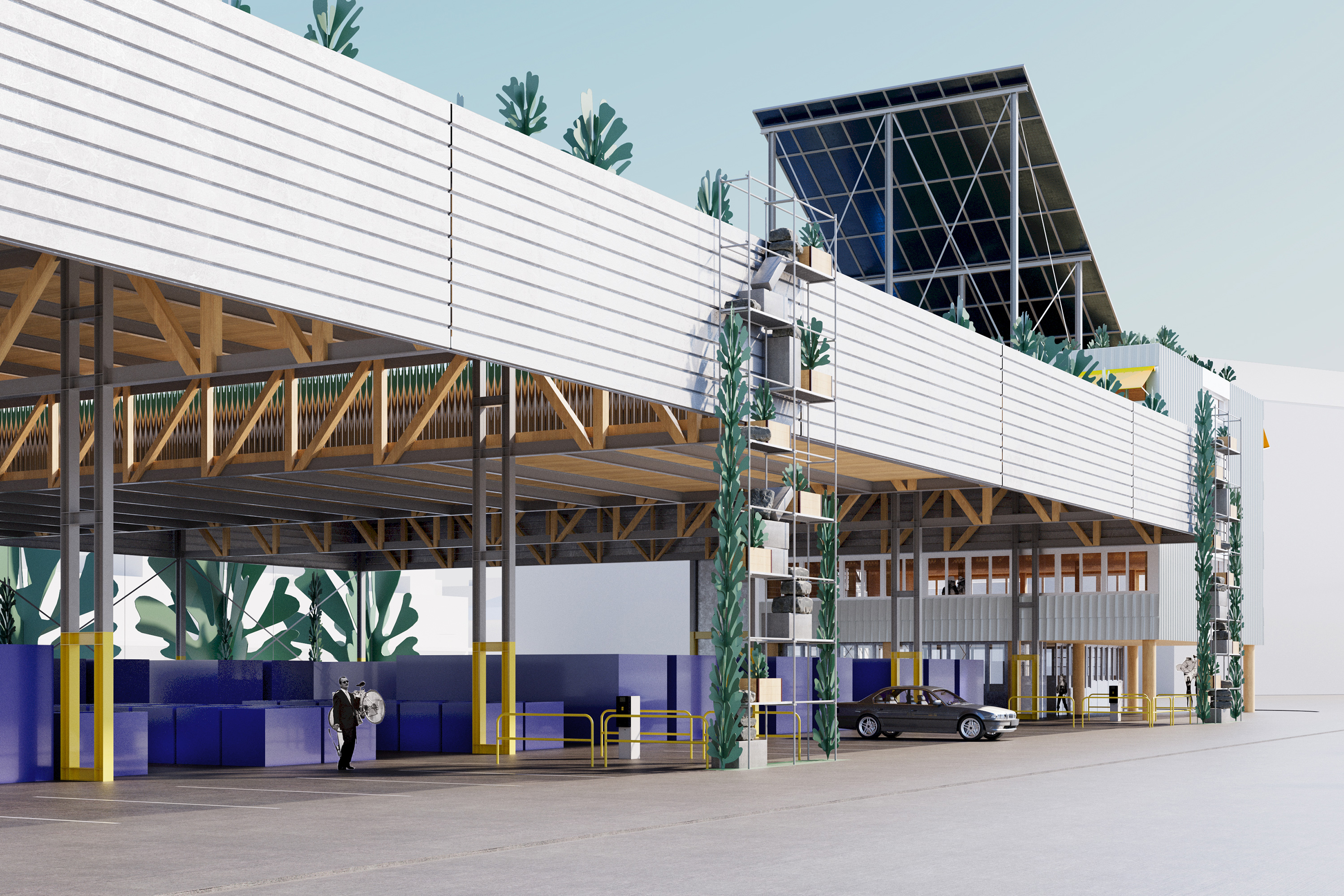 Visualisierung – Studio Burkhardt + Lucas Michael Architektur – Recyclingzentrum Juch-Areal Zürich