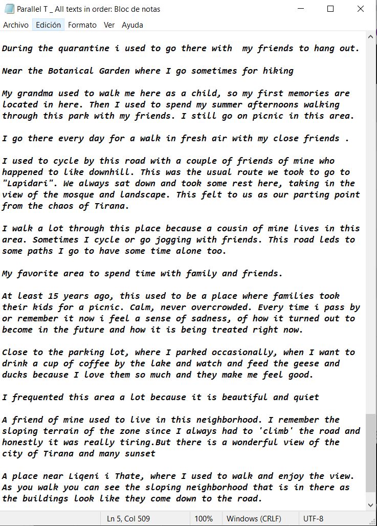 Memories and imaginations along Parallel T. Contributed by the architecture students at Poli University in Tirana.