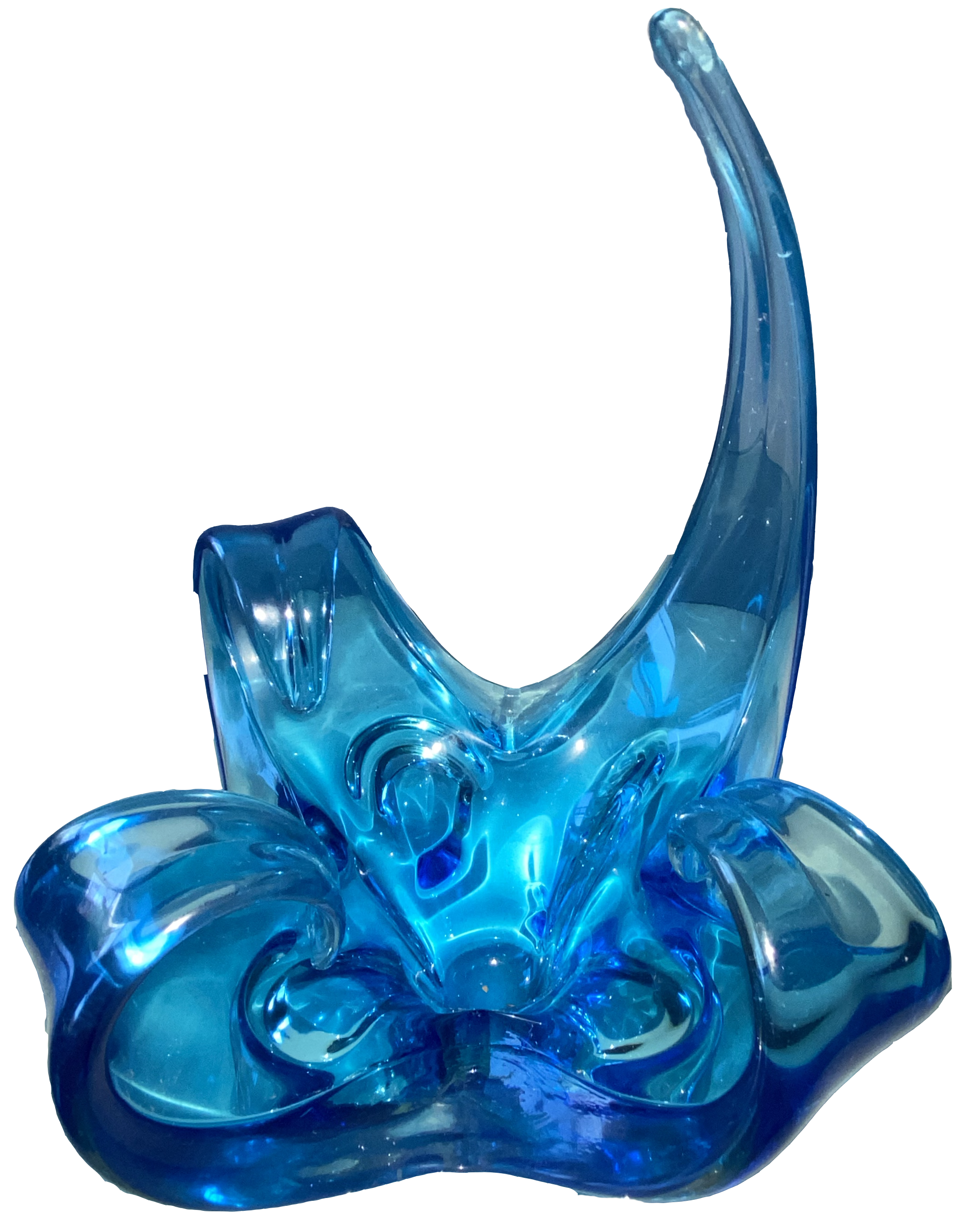 blue art glass object