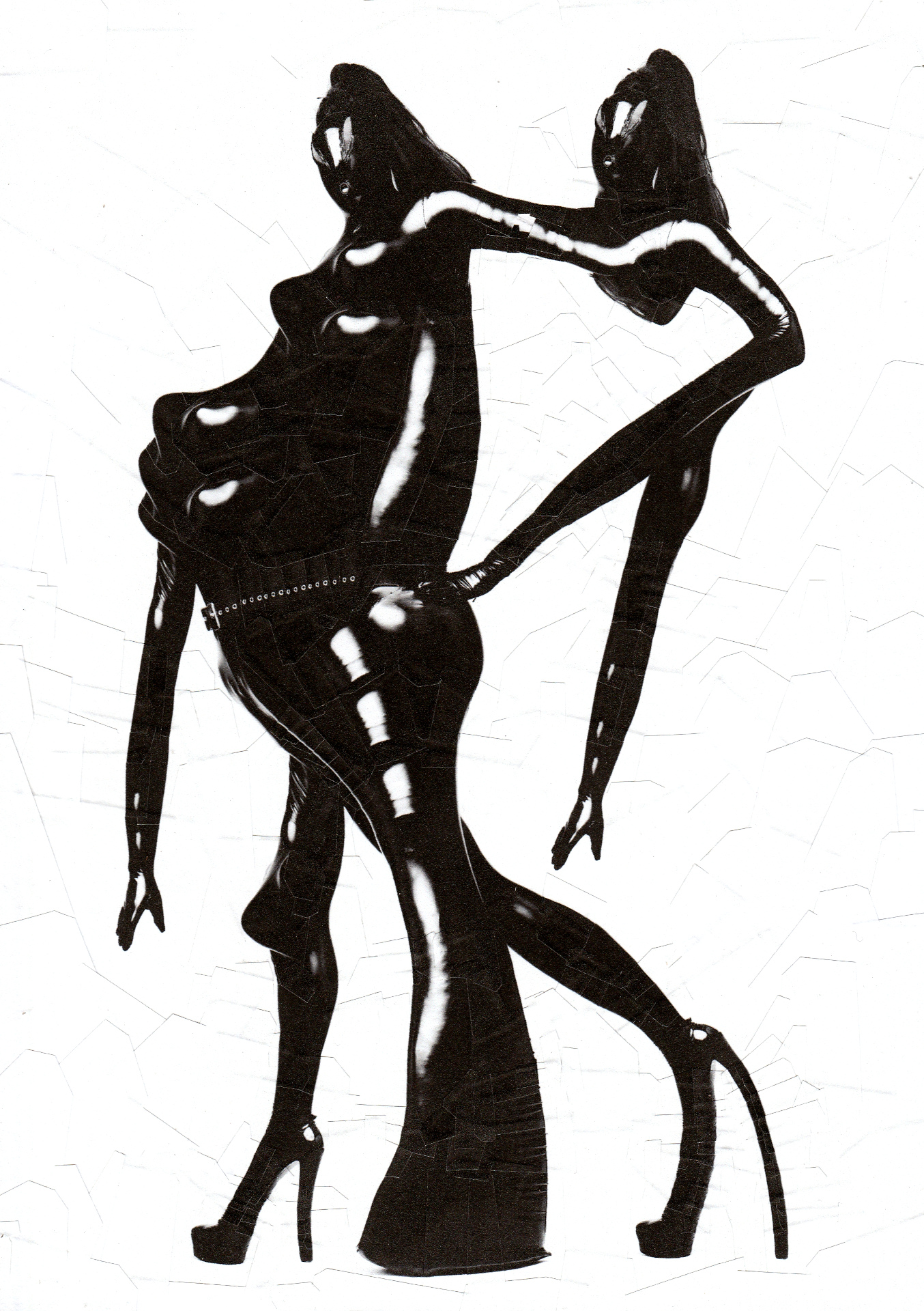 After Leigh Bowery by Fergus Greer, 2018, 8.2 x 11.6 inches