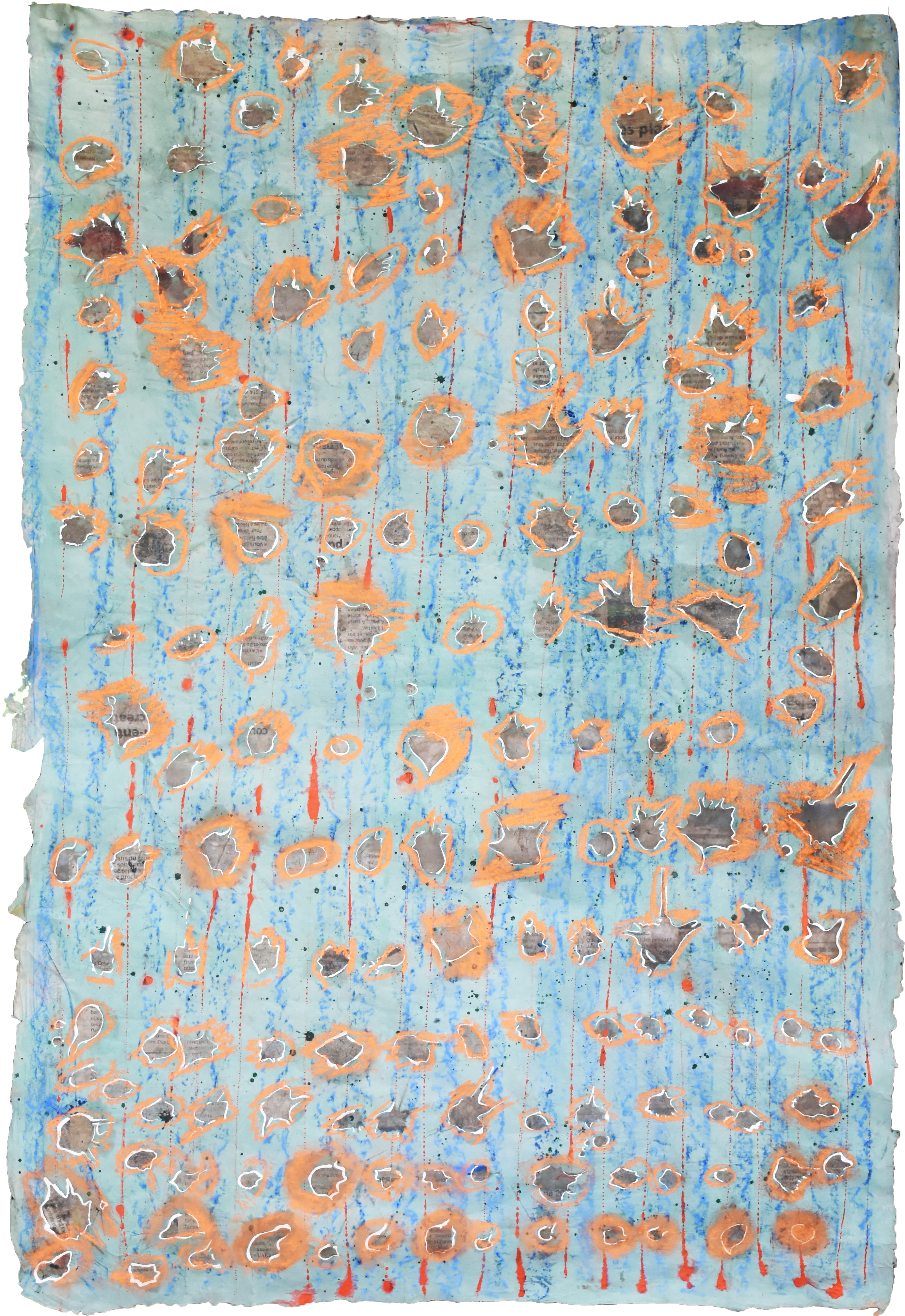 Dot 002, oil on paper, 76 x 51 cm