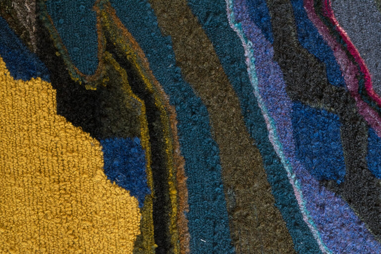 Close up shot of the wool rug.