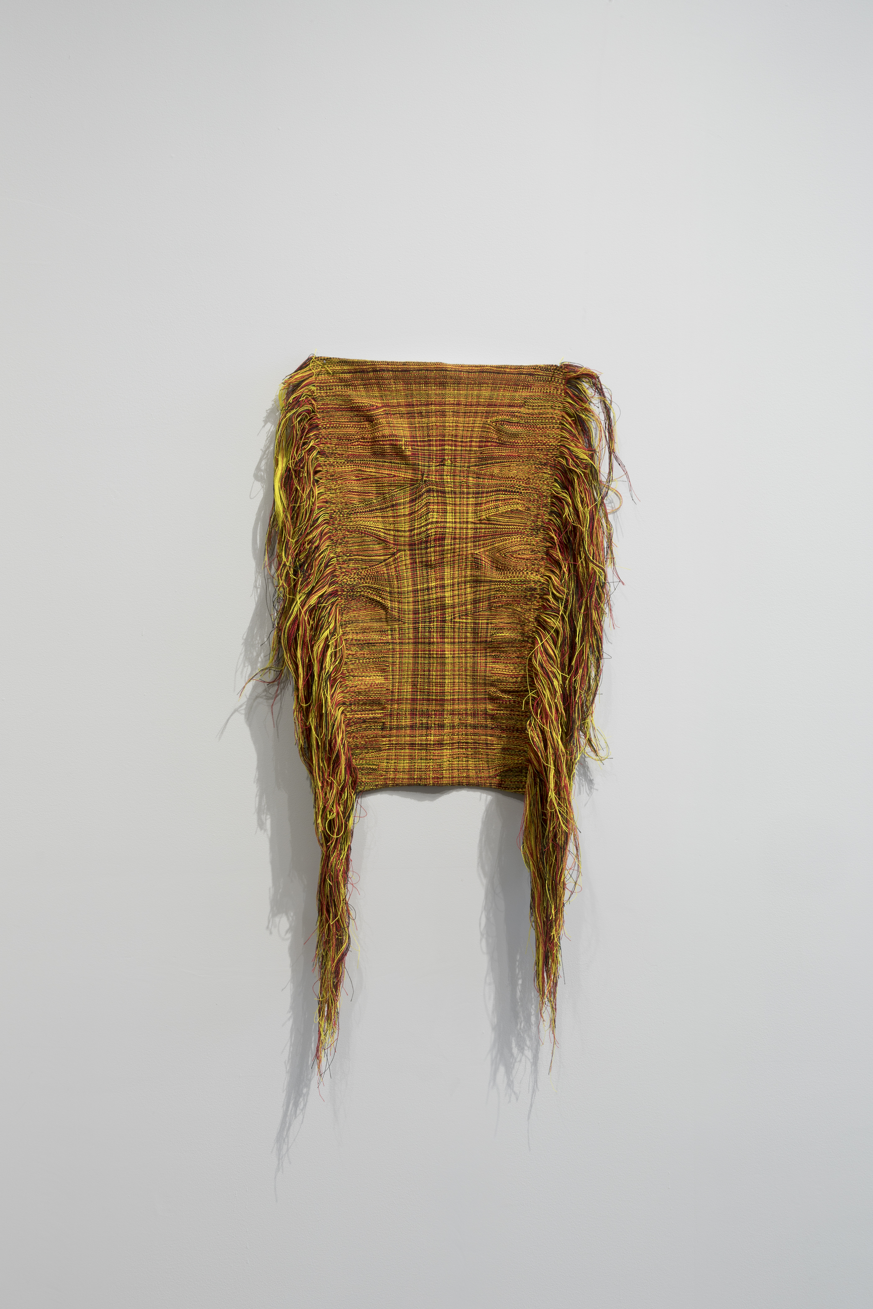 Sanne Vaassen, woven by Lisa Decavel, from the series FLAGS, 2016, rewoven flag, Belgium, 17 3/4" x 15."