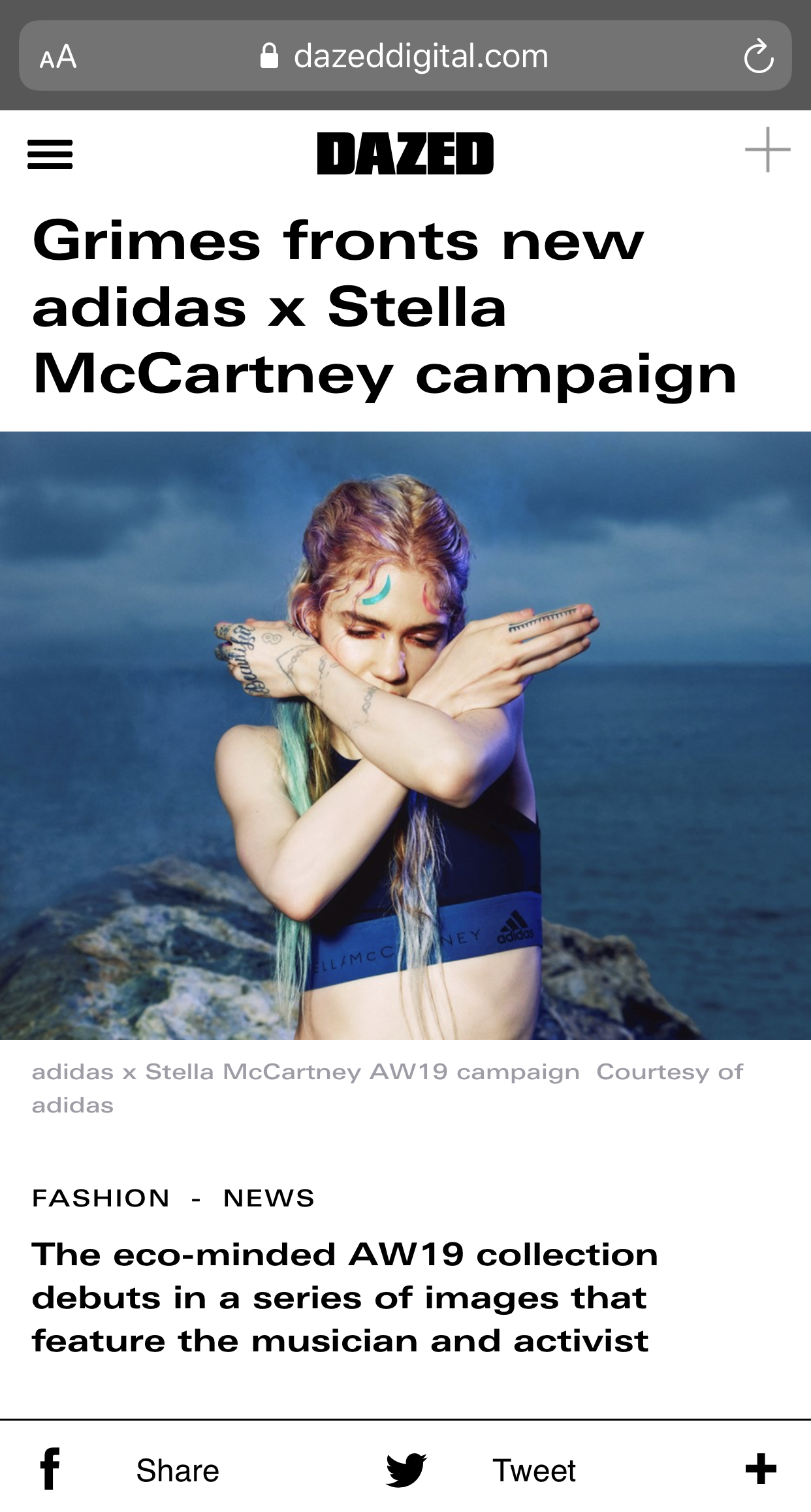 Grimes Fronts Adidas x Stella McCartney Campaign: See The Pics