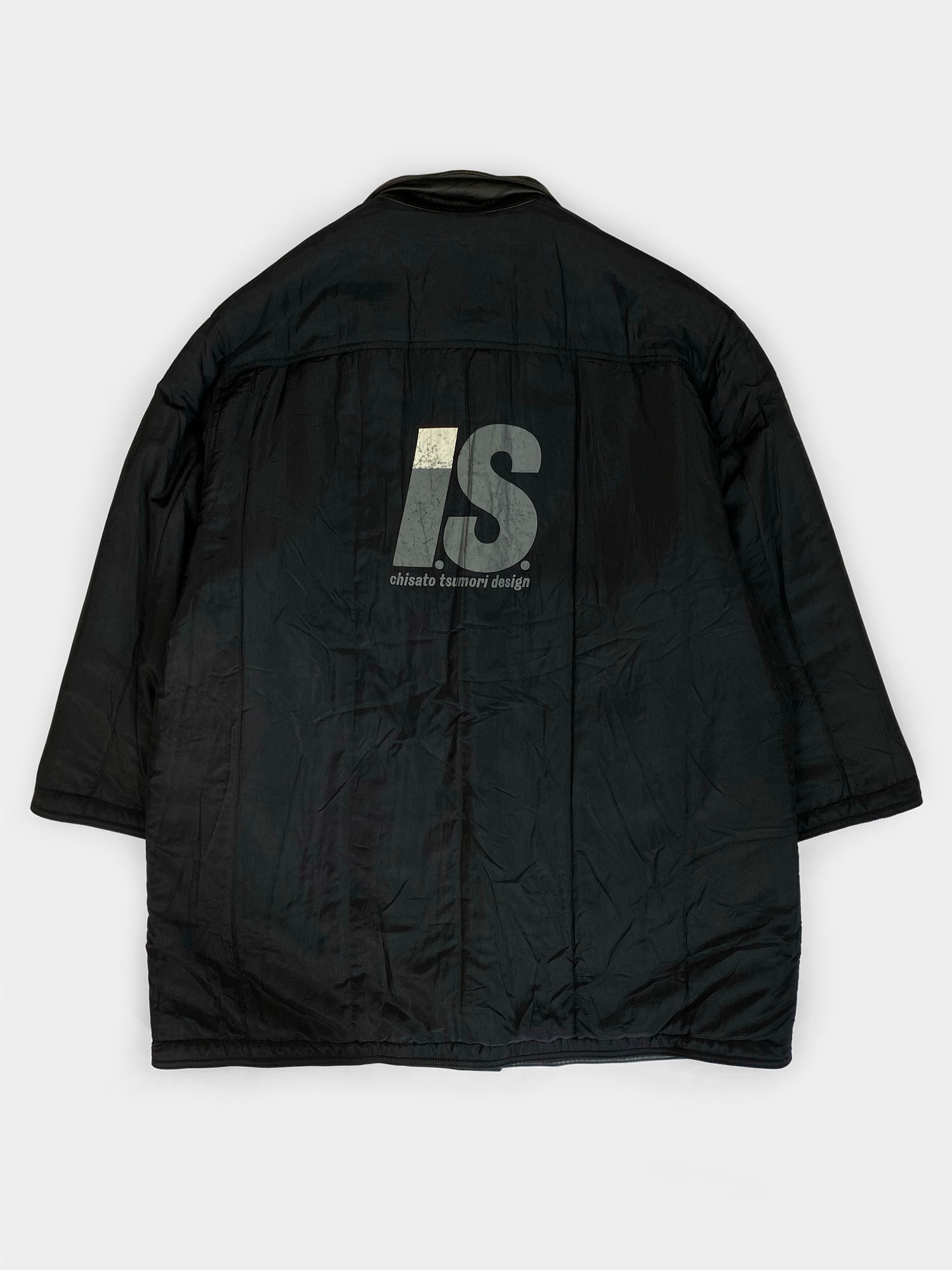ISSEY MIYAKE Reversible Sport Logo Leather Coat Circa 80s - ARCHIVED