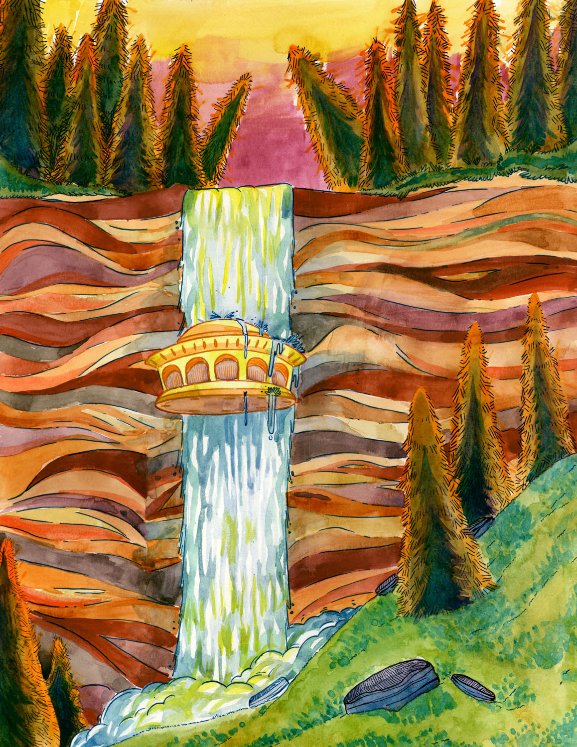 National ParksWatercolor & Ink, 11 x 14.25, 2022