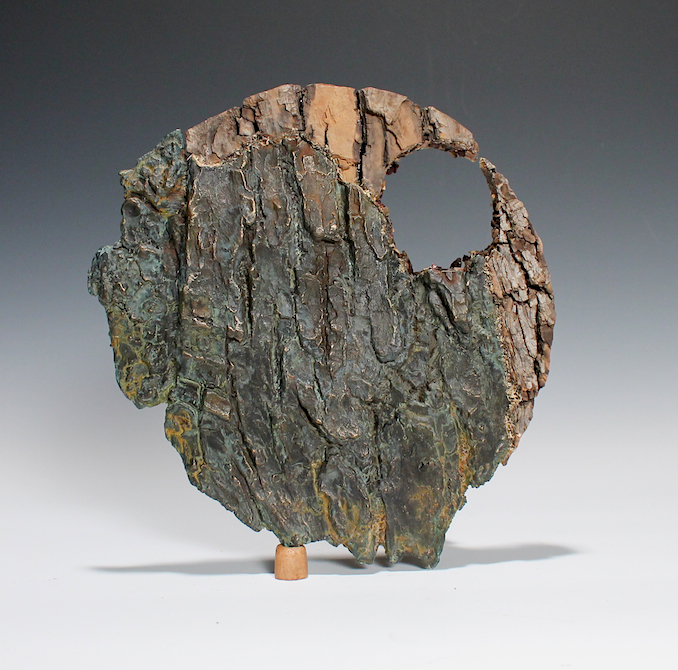 daily detritus // oak bark, ash bark, seeds, bronze // 14"x9"x14" // private collection