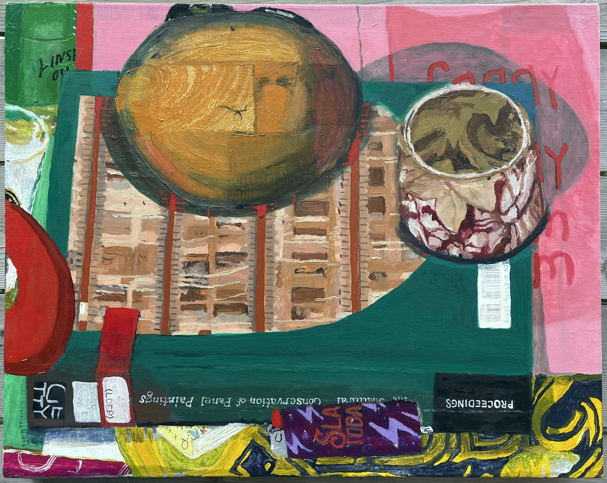 Pink Still Life 2 (Sla Toda). Oil on canvas, 22" x 18"