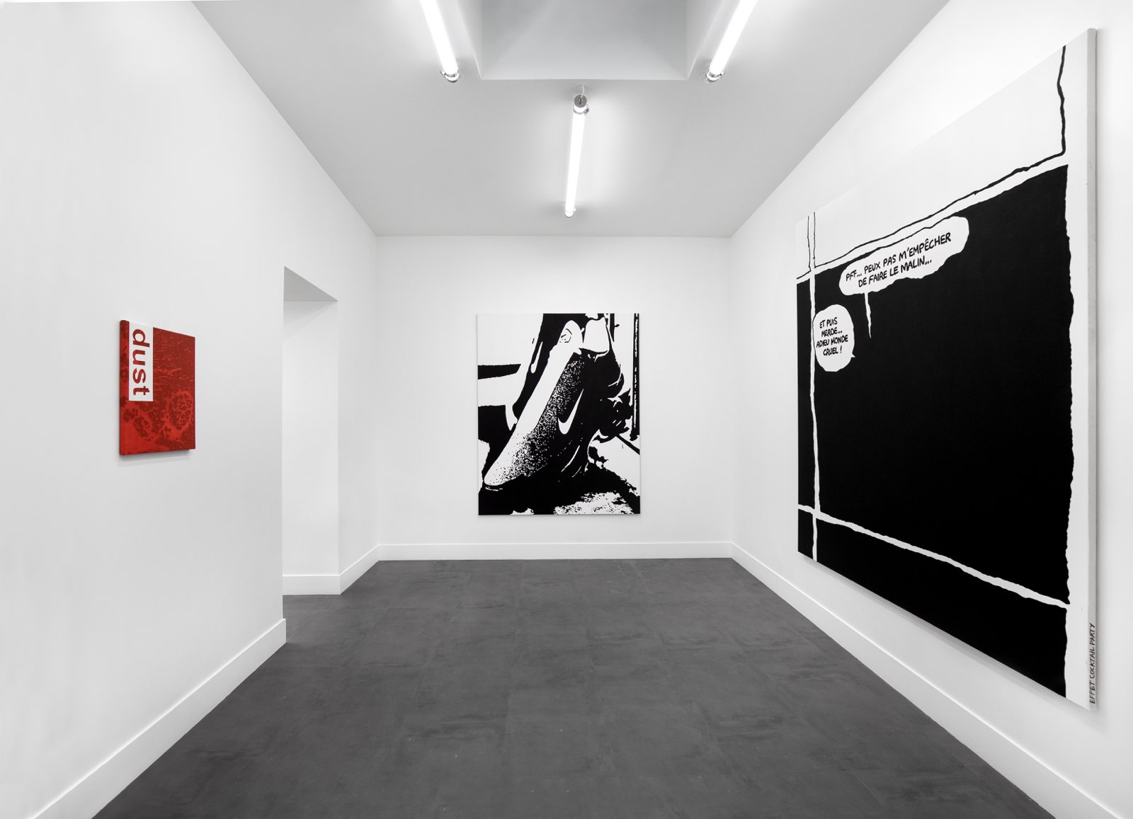 Swann Ronne Dust chrome Dust Blue Dust black acrylic on canvas Le reservoir Paris Dust Noise Charlie Verot