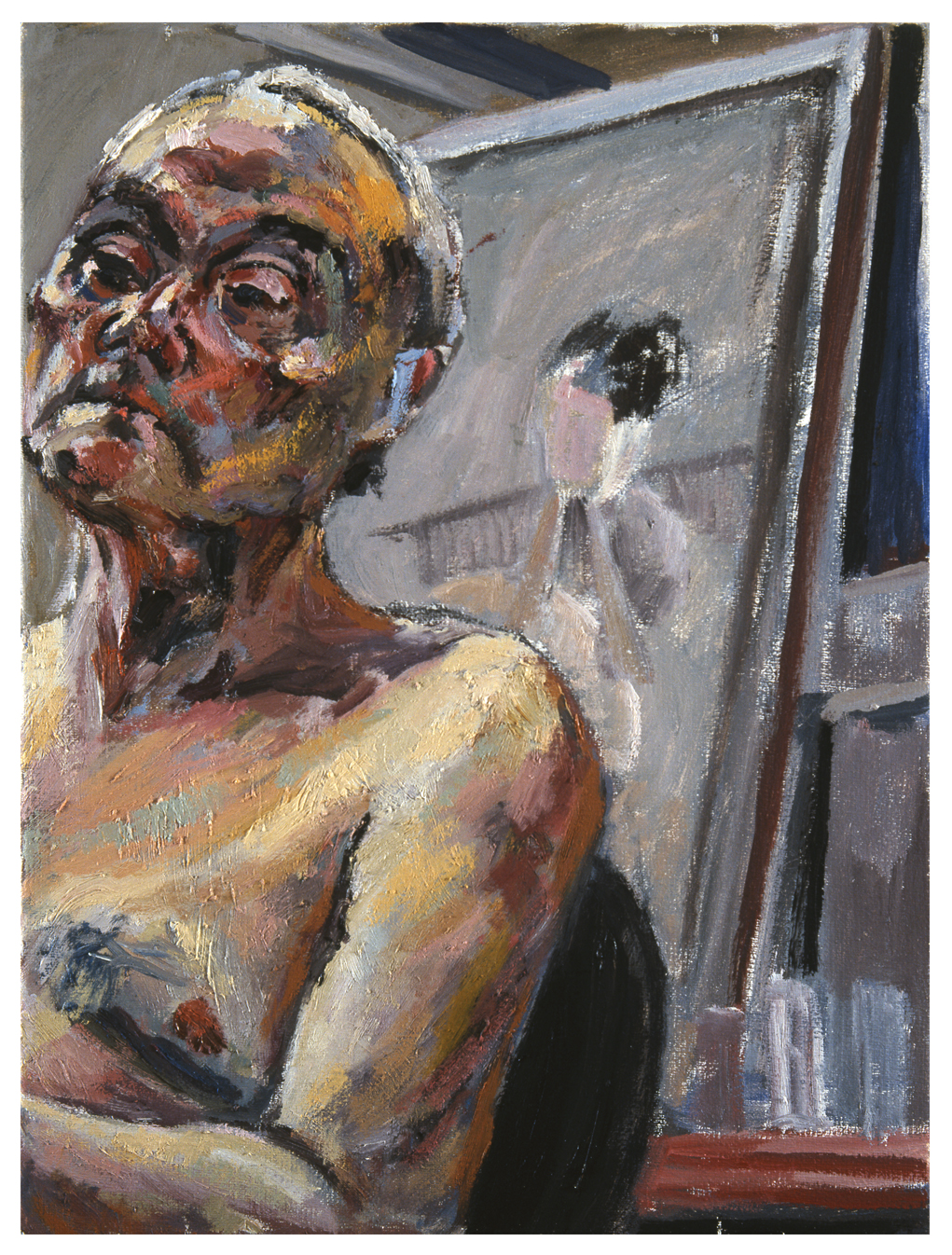 Self-portrait with Geisha 1998/2002 - 42x31 cm, oil