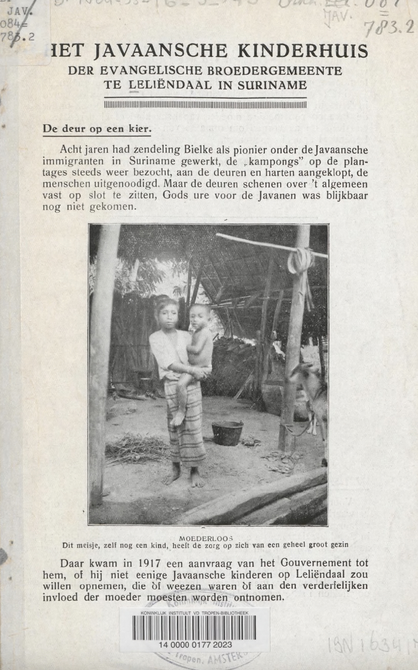 Pamphlet issued by the church, source: Van Keulen, J (ca. 1920), Zendingsgenootschap der Evangelische Broedergemeente Zeist