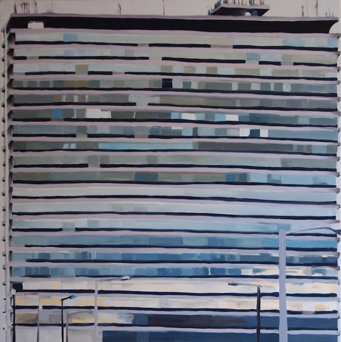 At eight o'clock reverse - 76cm x 76cm - oil on canvas