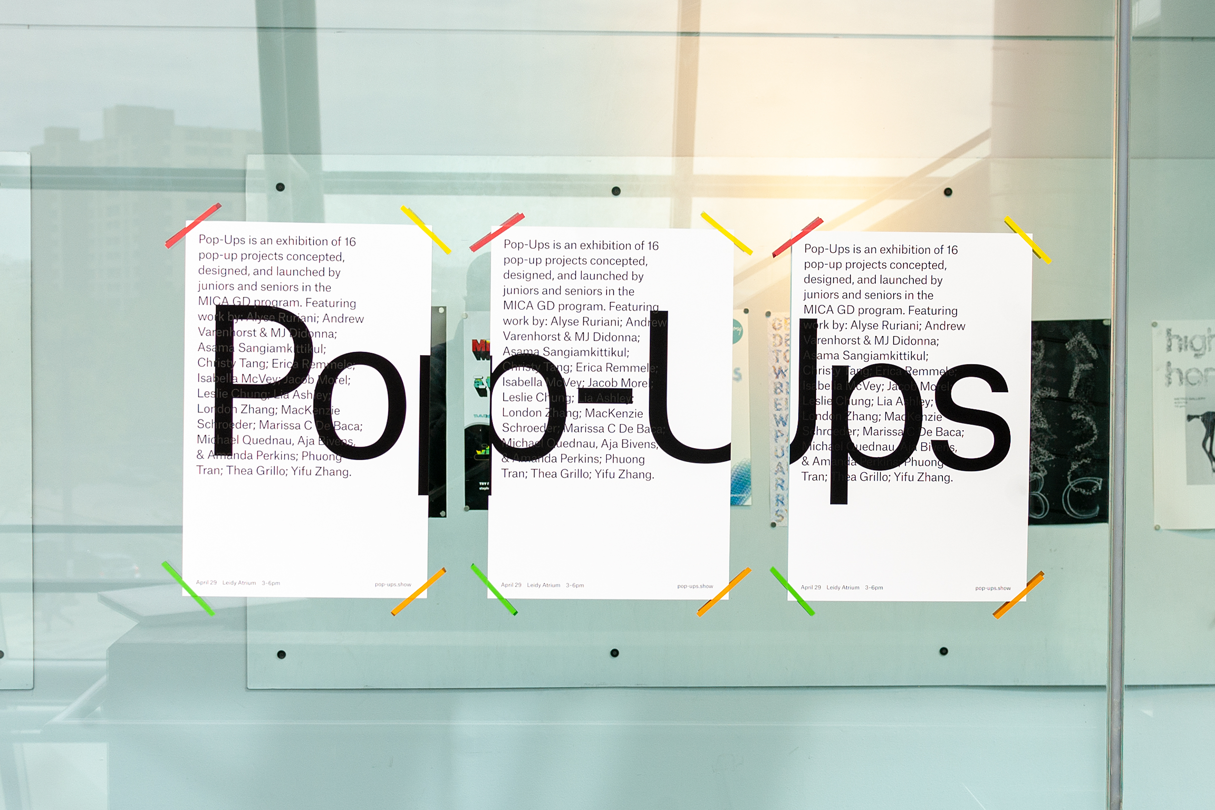 Pop–UpsExhibition identity,  printed matter, website
