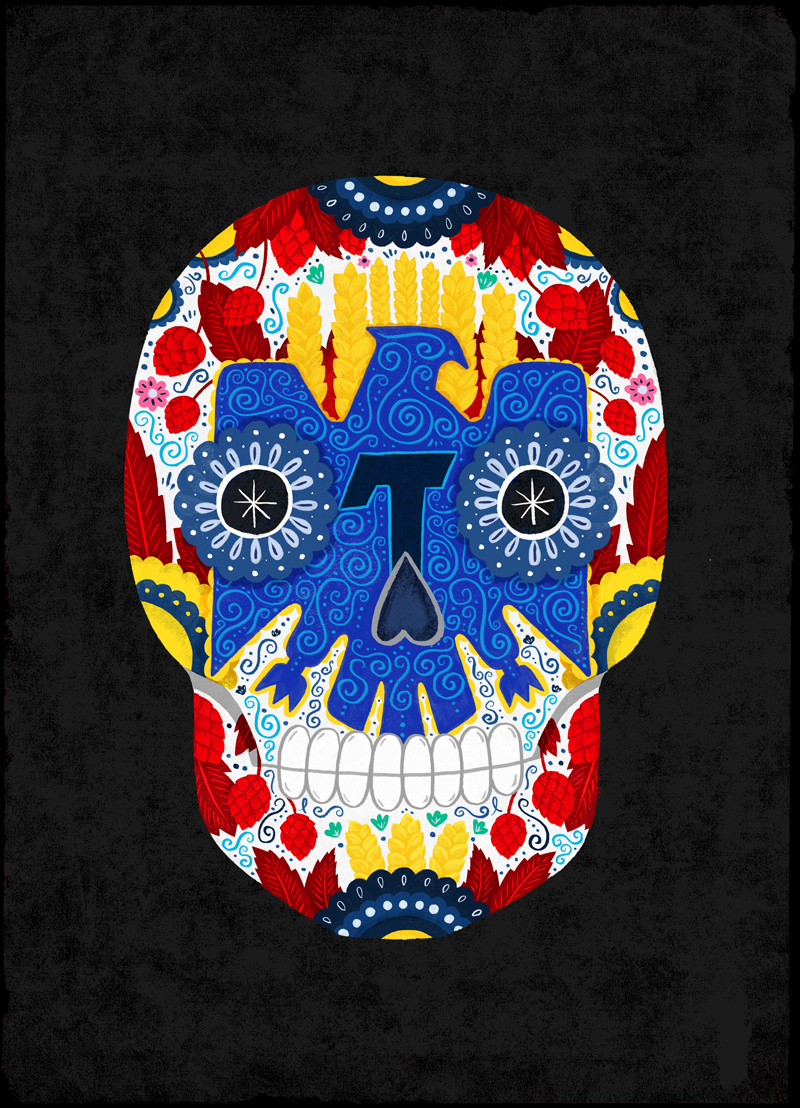 Dallas Cowboys Sugar Skull Magnet Dia De Los Muertos -   Norway