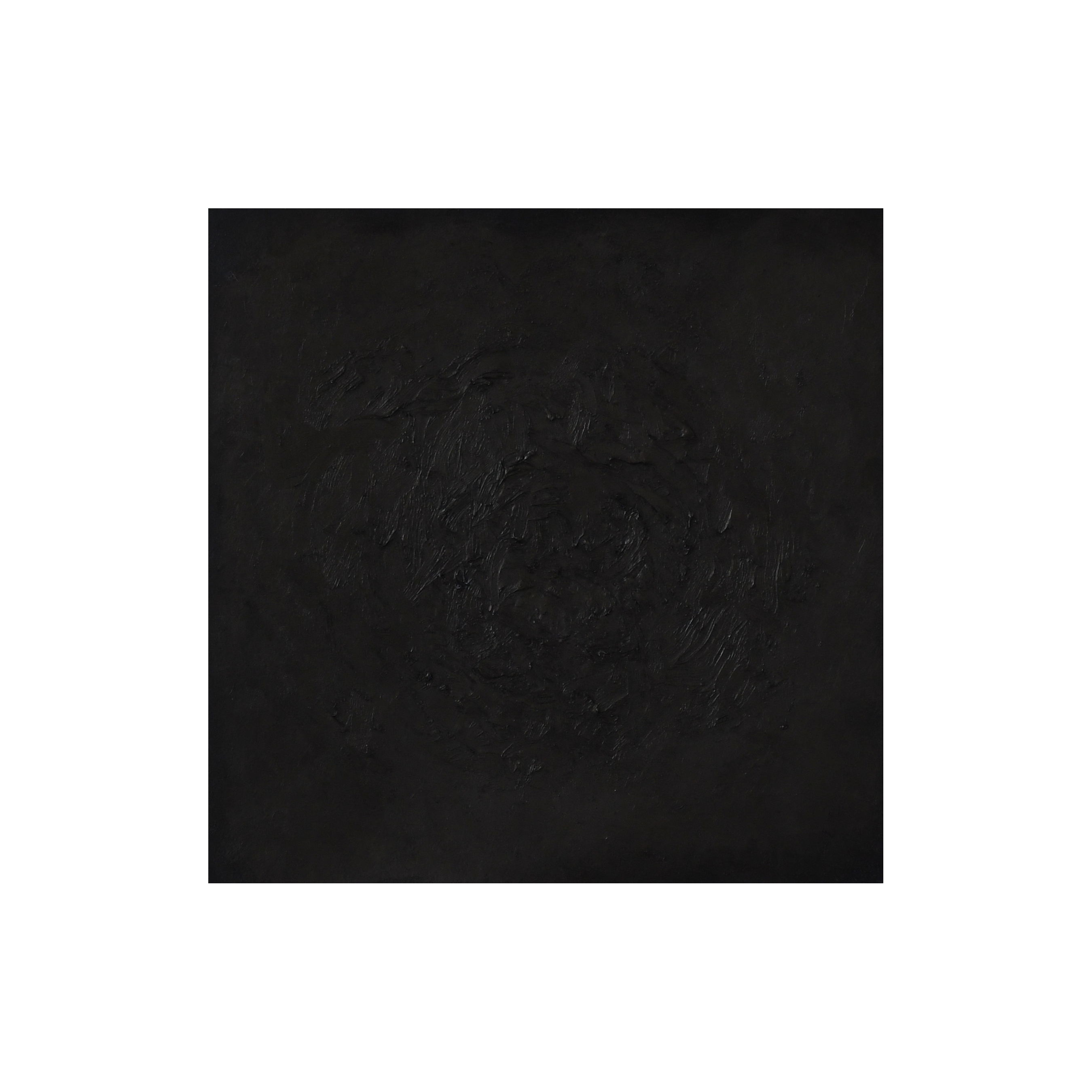 Black Square (after Malevich), oil stick, ink, charcoal on paper, 9” x 9”, 2020