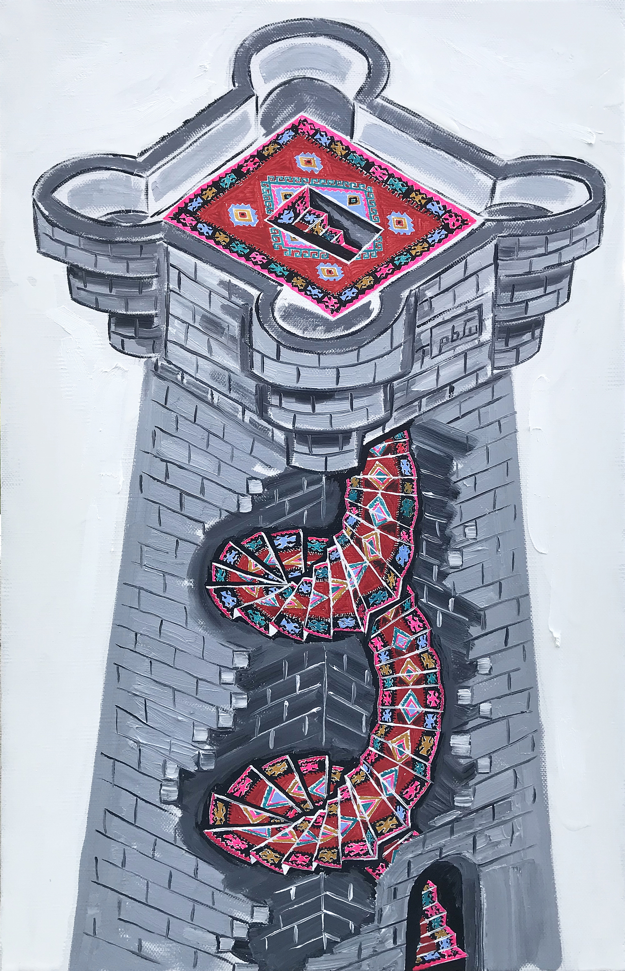 Untitled, 2019. Oil and latex house paint on canvas, 37.5 x 23.5 in.