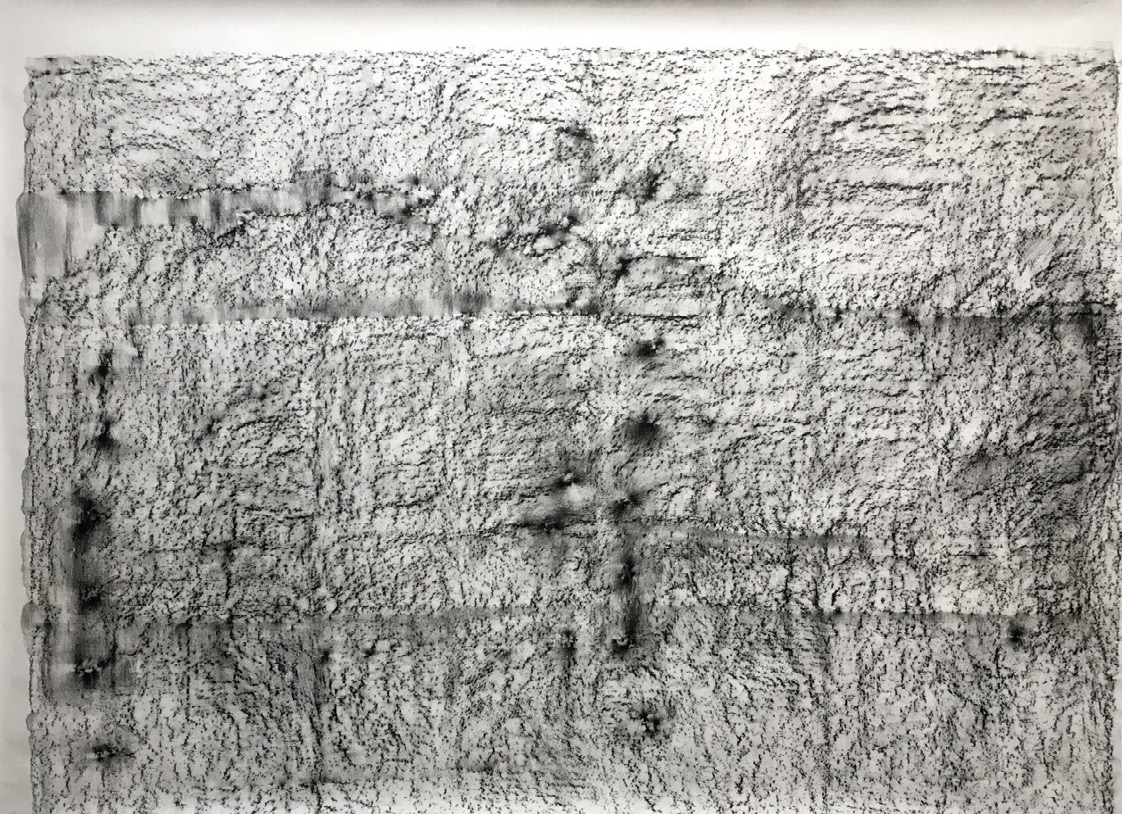 Ocho metros de escollera sur | Tramo 3Frotage, en carbonilla vegetal sobre papel sobre papel150 x 200 cm2015(Disponible)CONSULTAR