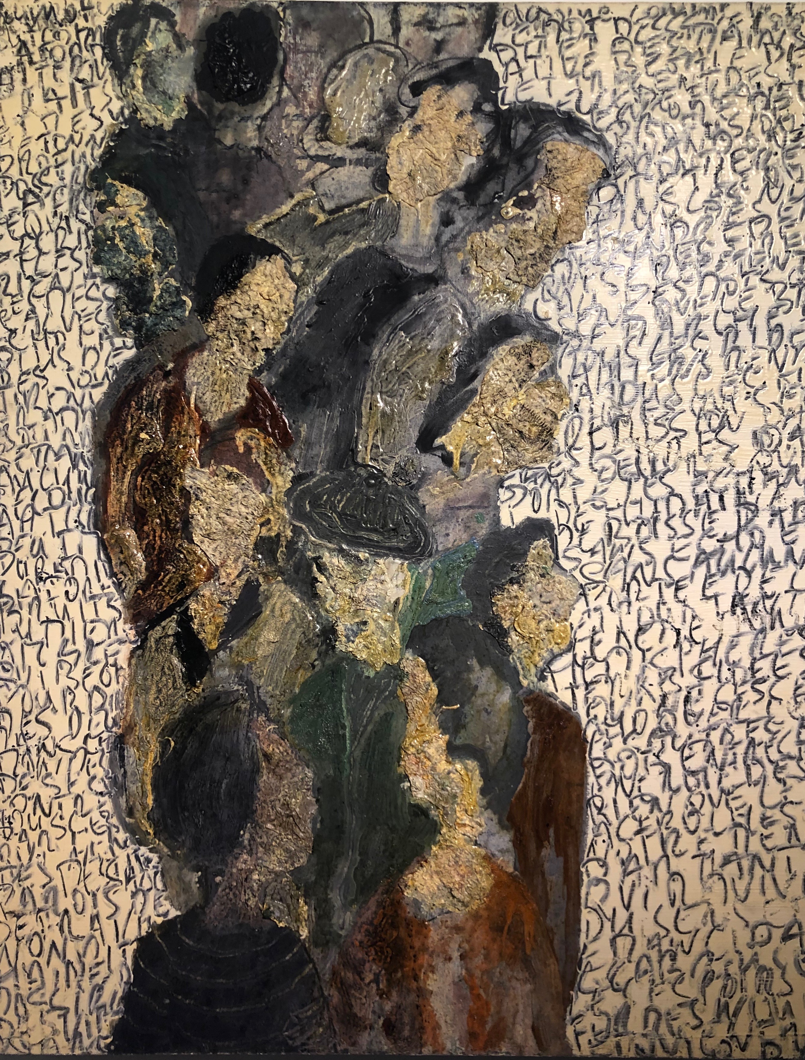 Alain Blondel, Comme un seul homme, Huile sur toile, 193 x 168 cm, 2017