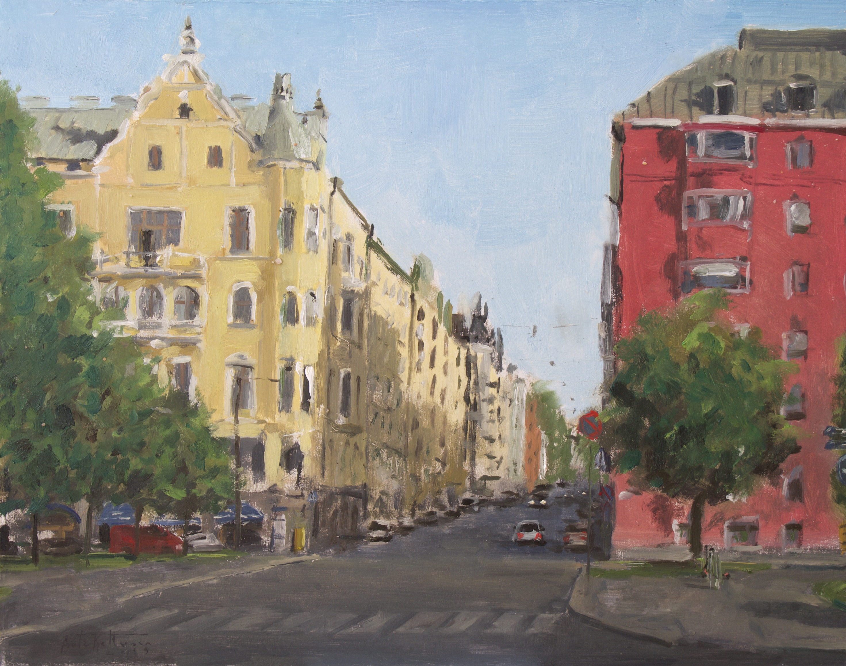 "Neitsytpolku", oil, 26x33cm, 2019