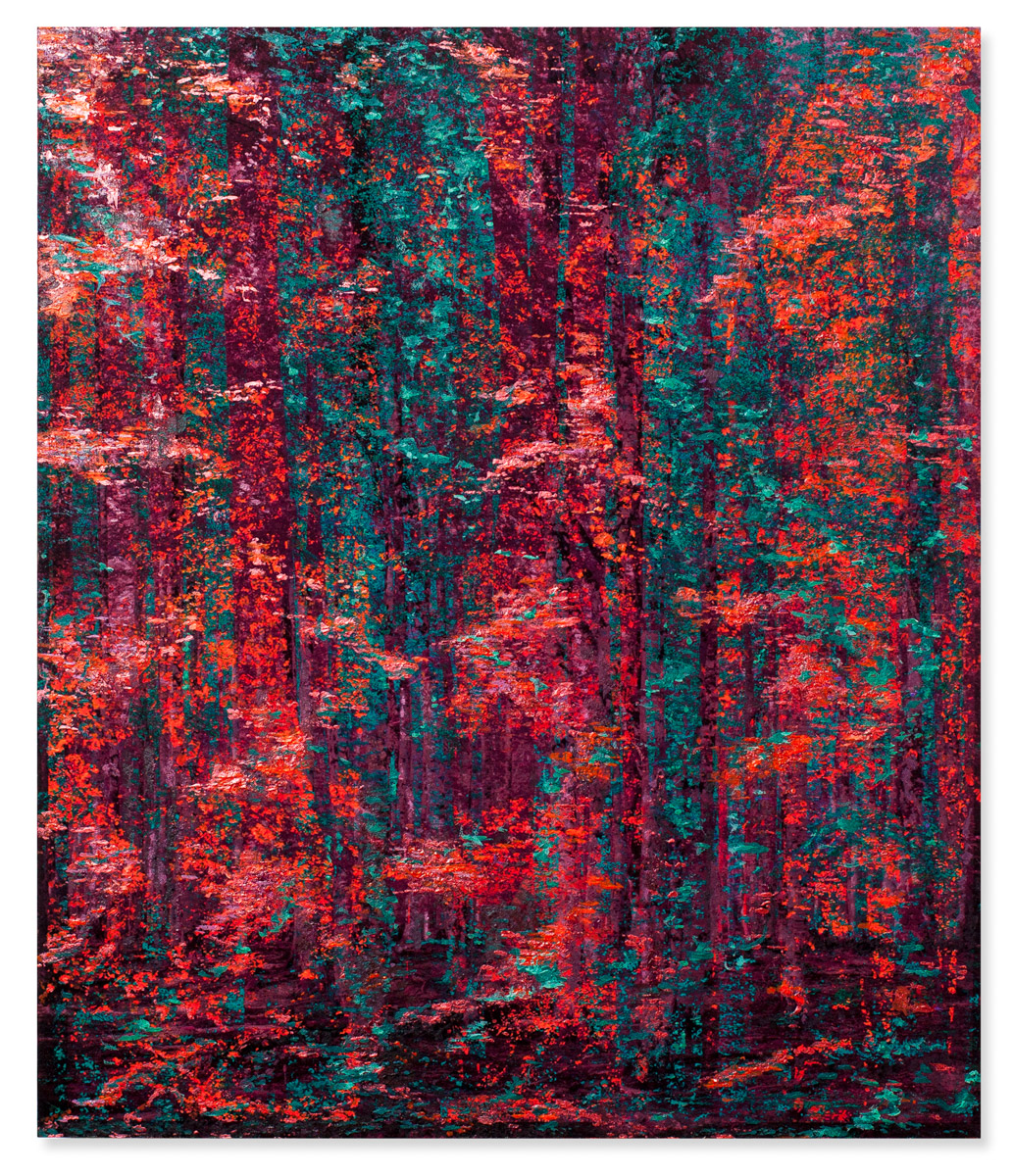 "Un conte", rouge et vert, 28x32,6cm, 2020