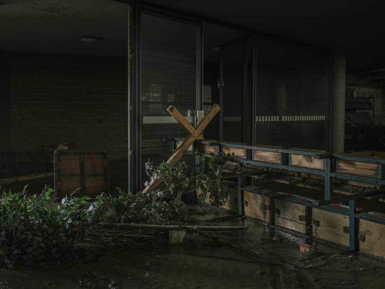 A cross of the Catholic parish church "St. Pius" in Bad Neuenahr-Ahrweiler destroyed by the flood. Ahrweiler, July 17, 2021