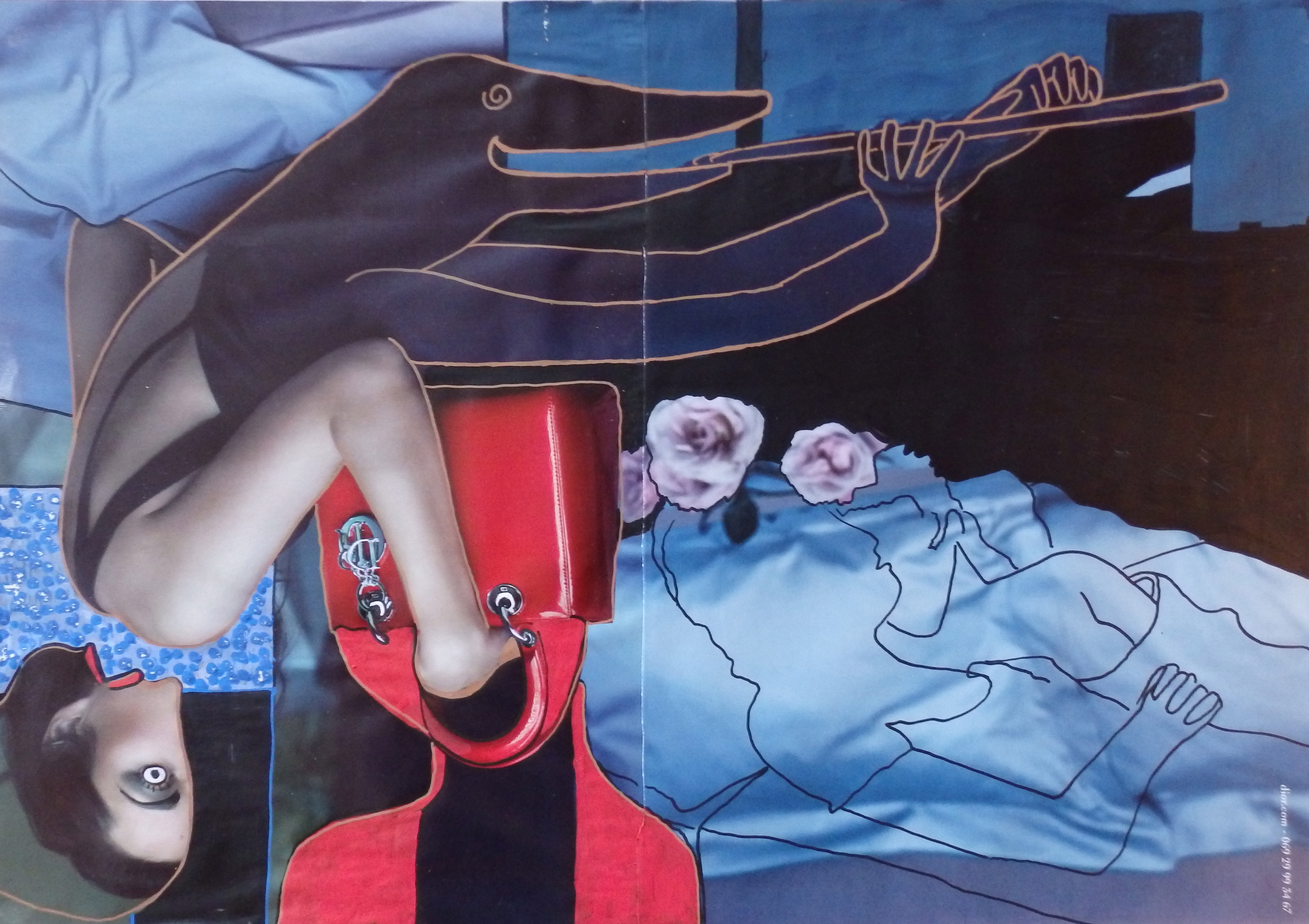 Dedalus, acrylic on magazine paper, A3