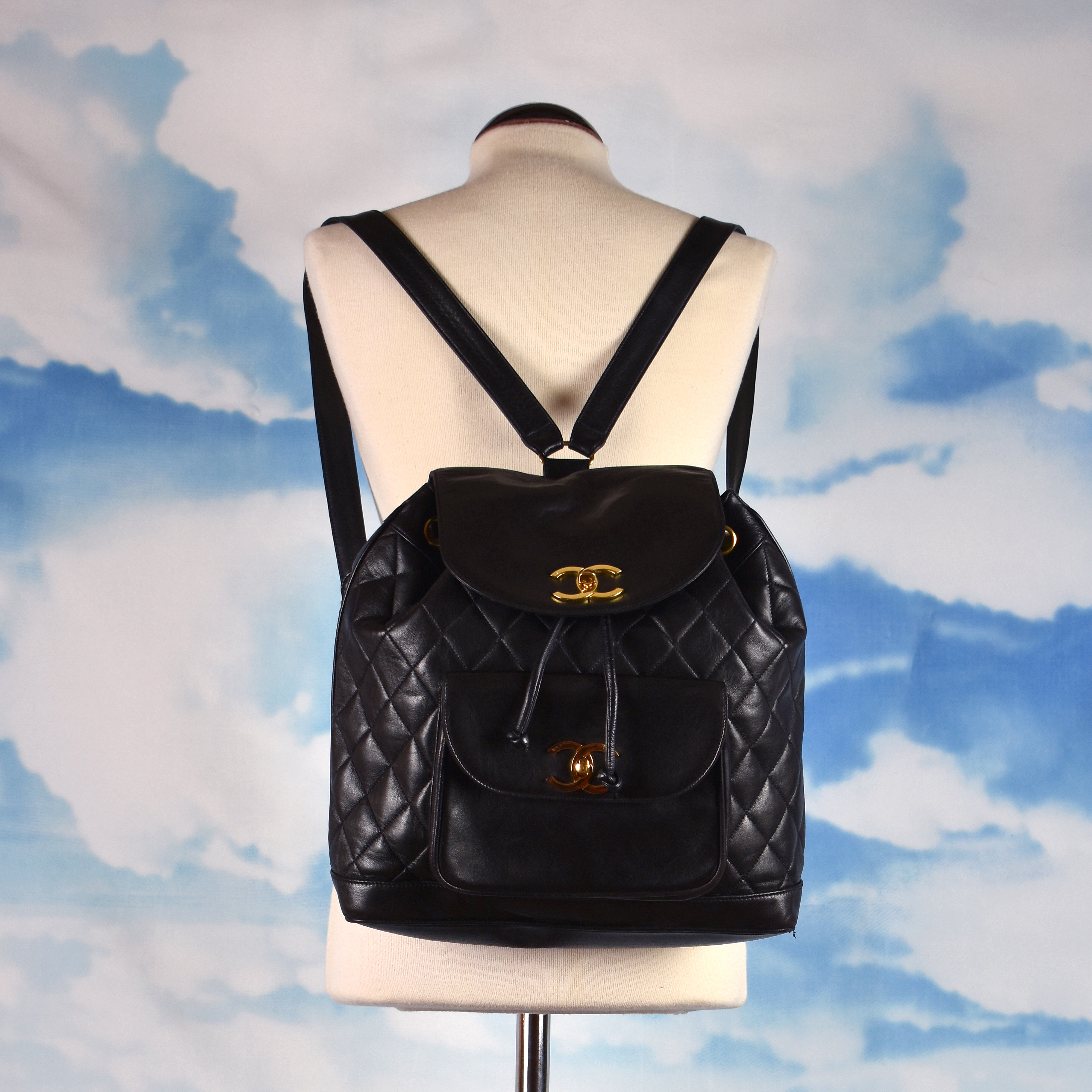 METROCITY QUILTED LEATHER BACKPACK ALA MCM CHANEL, Women's Fashion