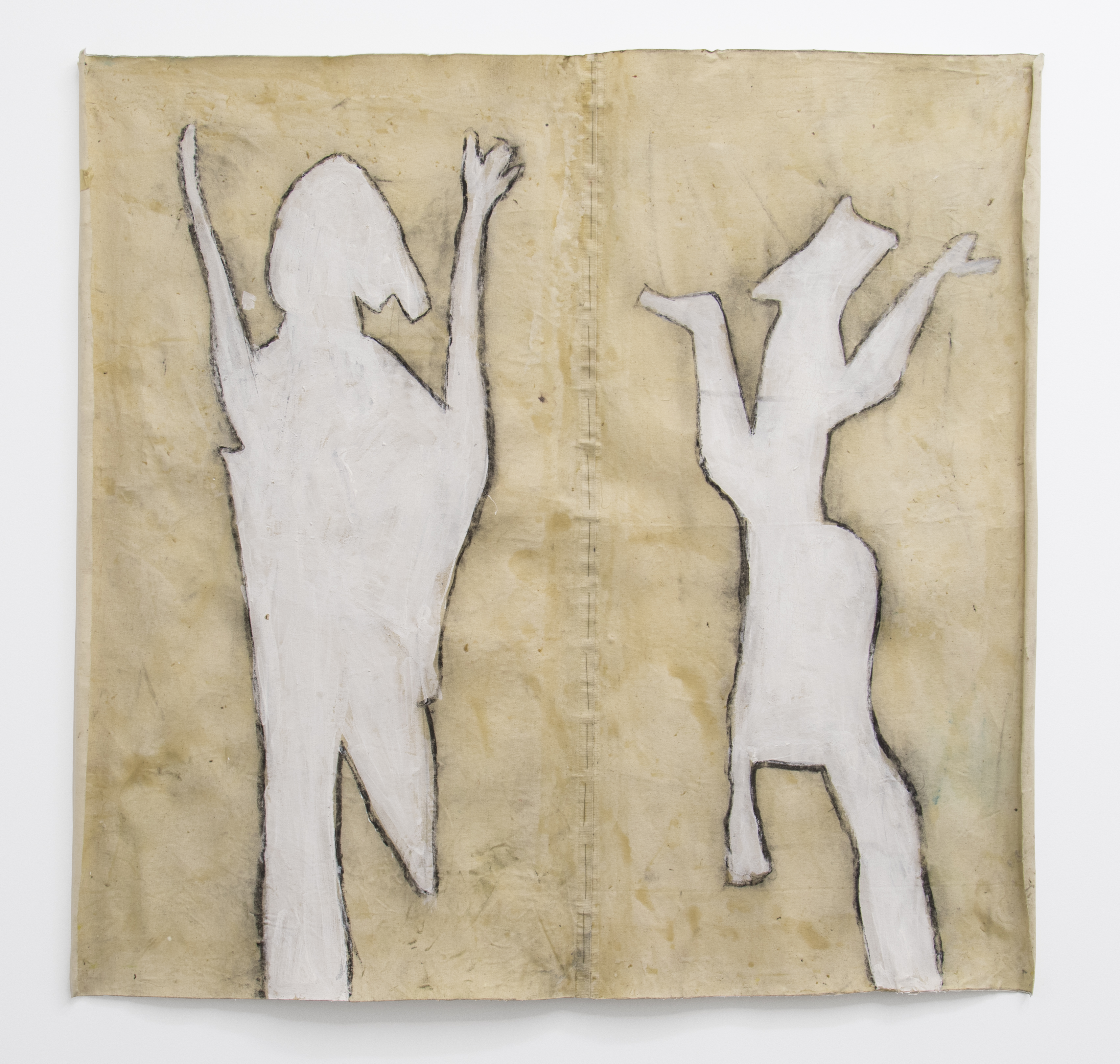 Jake Madel, Untitled, 2016, Charcoal, acyrlic and rabbit skin glue, 83.5 x 85 cm