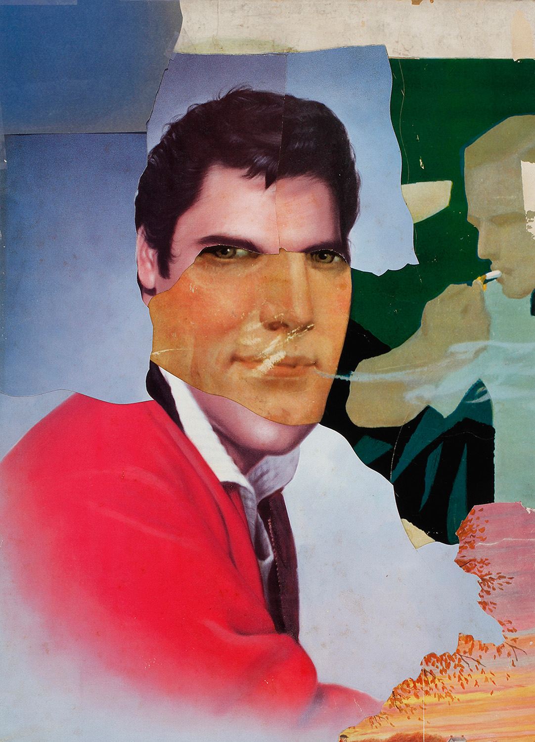 Split Rocker (Single Elvis), 2012, original paper collage on museum board, 21 x 15 in. 