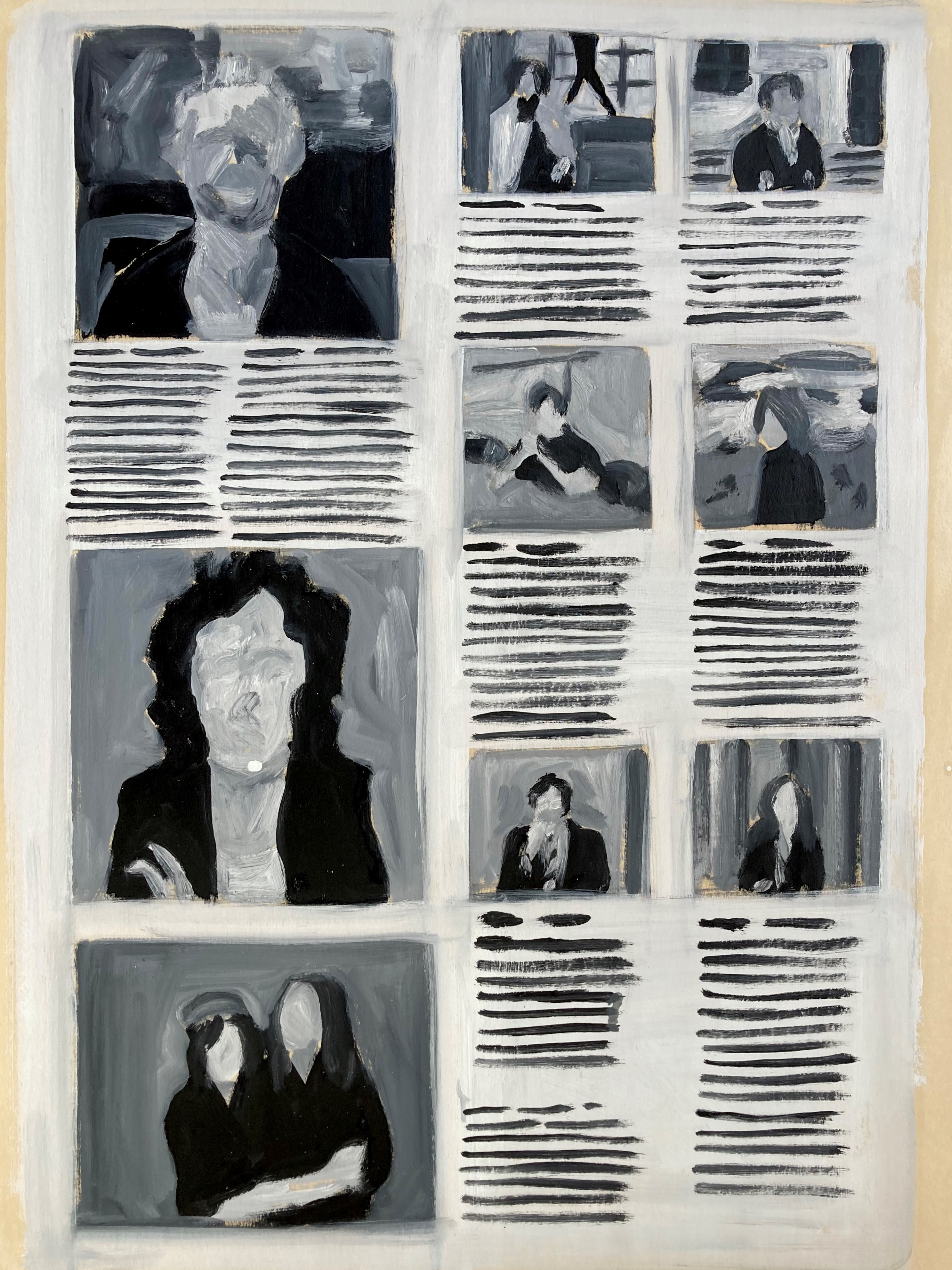 Art news, 2021 / Oil on paper 24x18in