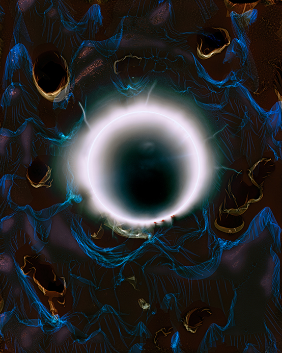 Before a Moment Comes into Being and the World Is Remade Again2020Light drawing and tampered negative, chromogenic print, 40 x 32 inches