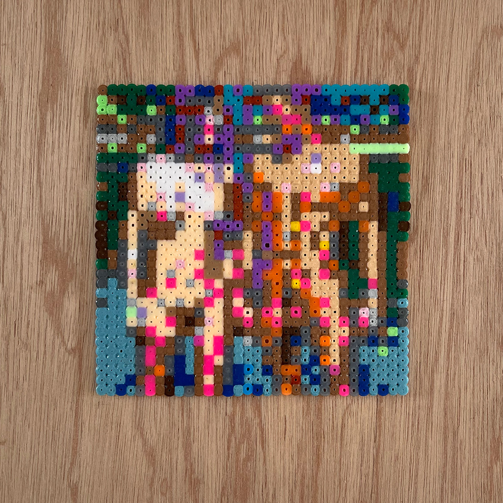 Outdoor Couple II, hama beads, 15.5 x 15.5 cm