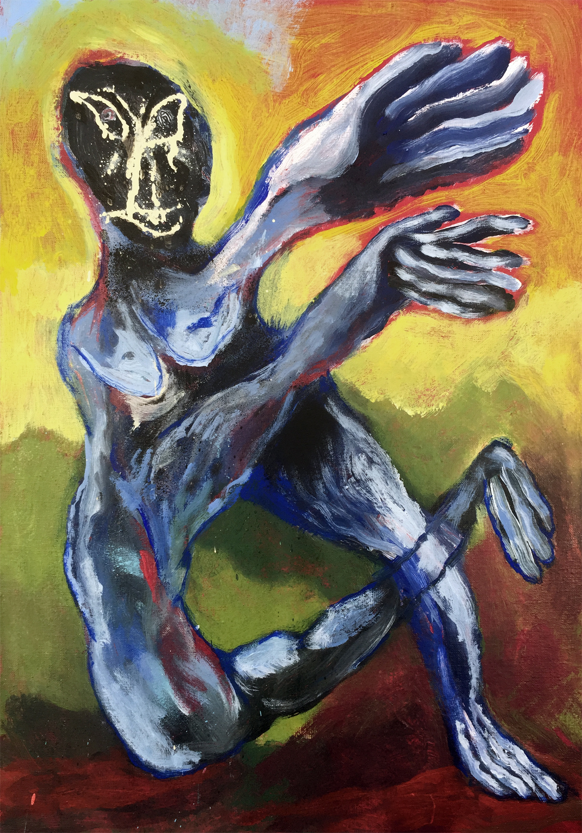 Danzatoreoil and spray paint on canvas, 60x40cm, 2017